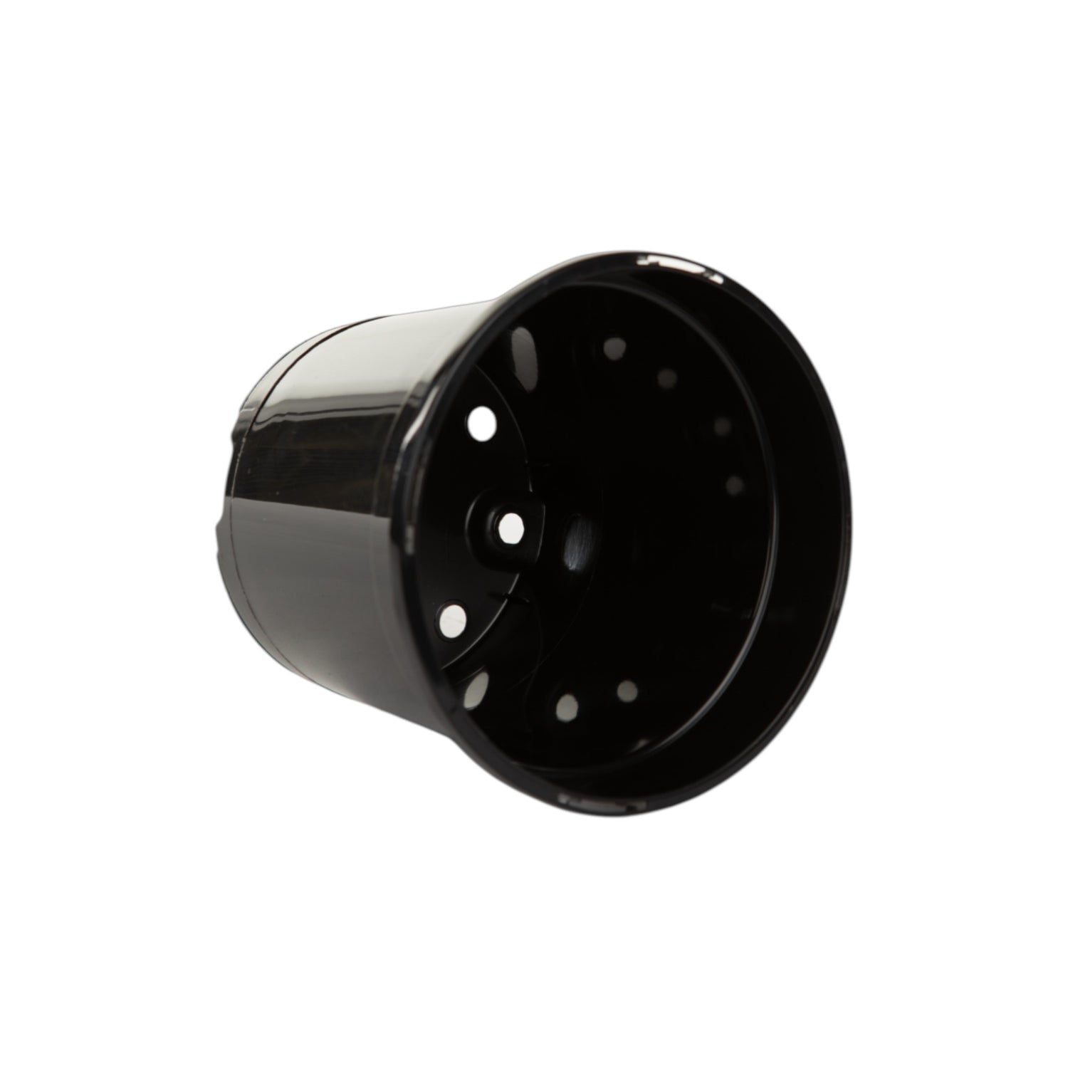 AEROPLAS 1.5ltr Slotted (40mm) Round Container Pot BLACK