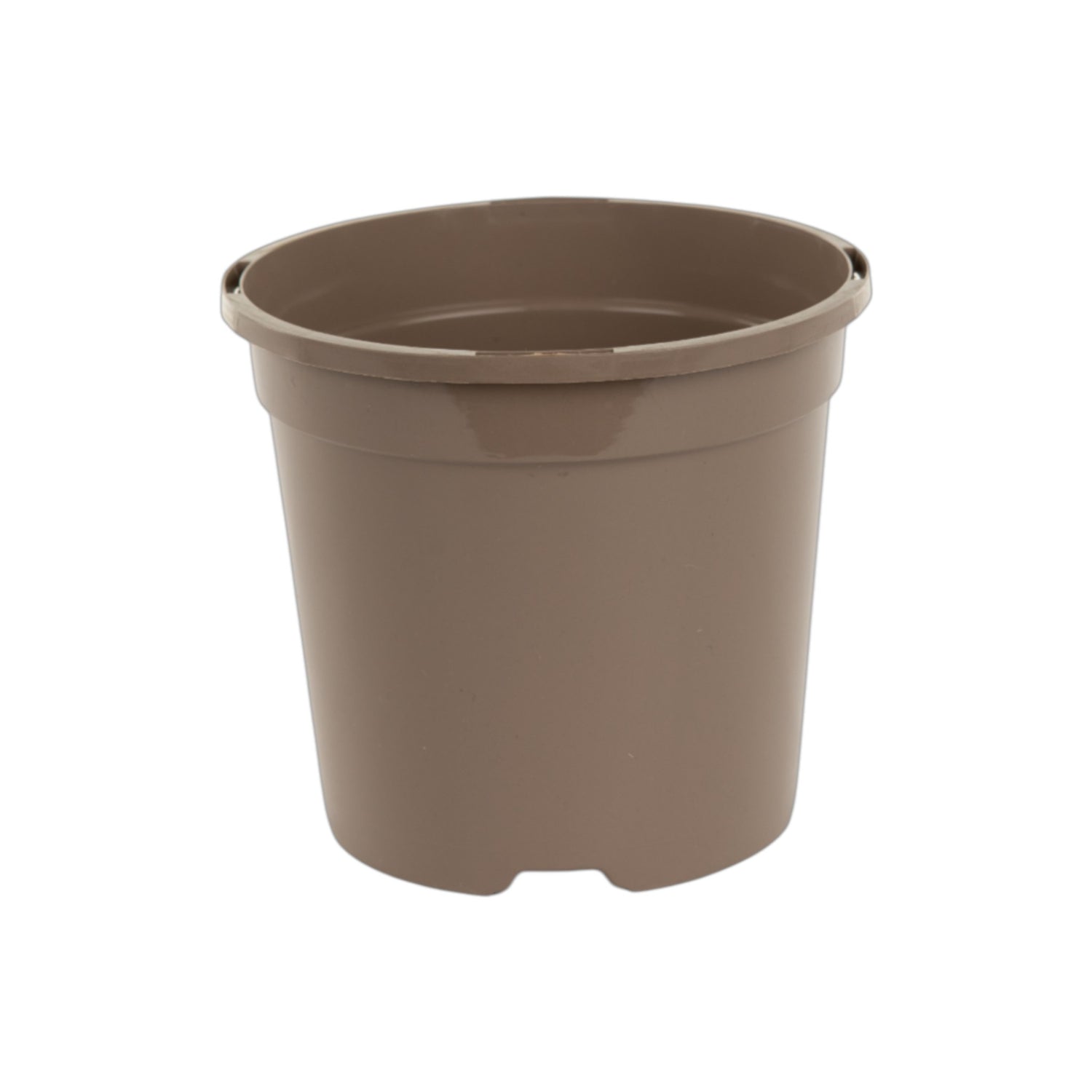 AEROPLAS 1ltr Slotted (25mm) Round Container Pot TAUPE