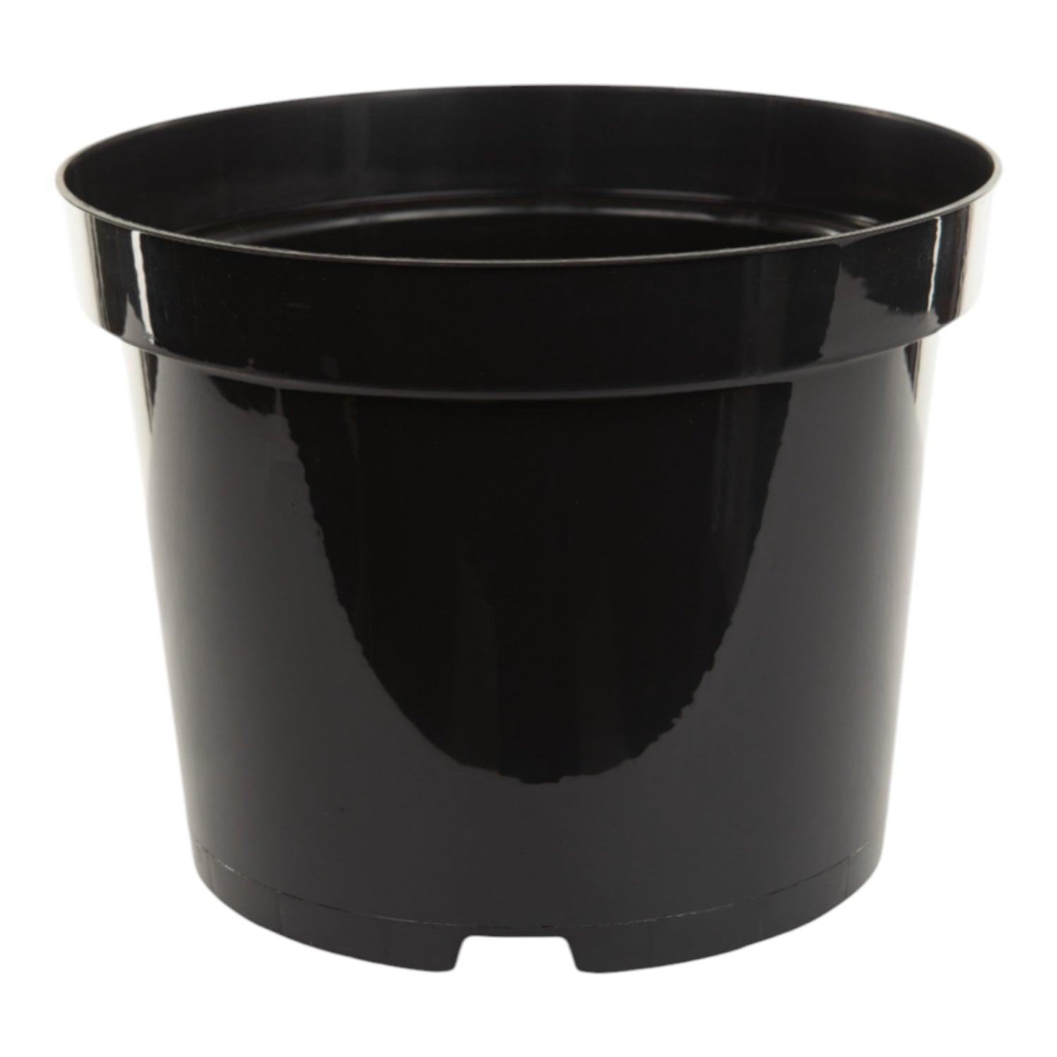 AEROPLAS 4ltr Non-Slotted Round Container Pot BLACK
