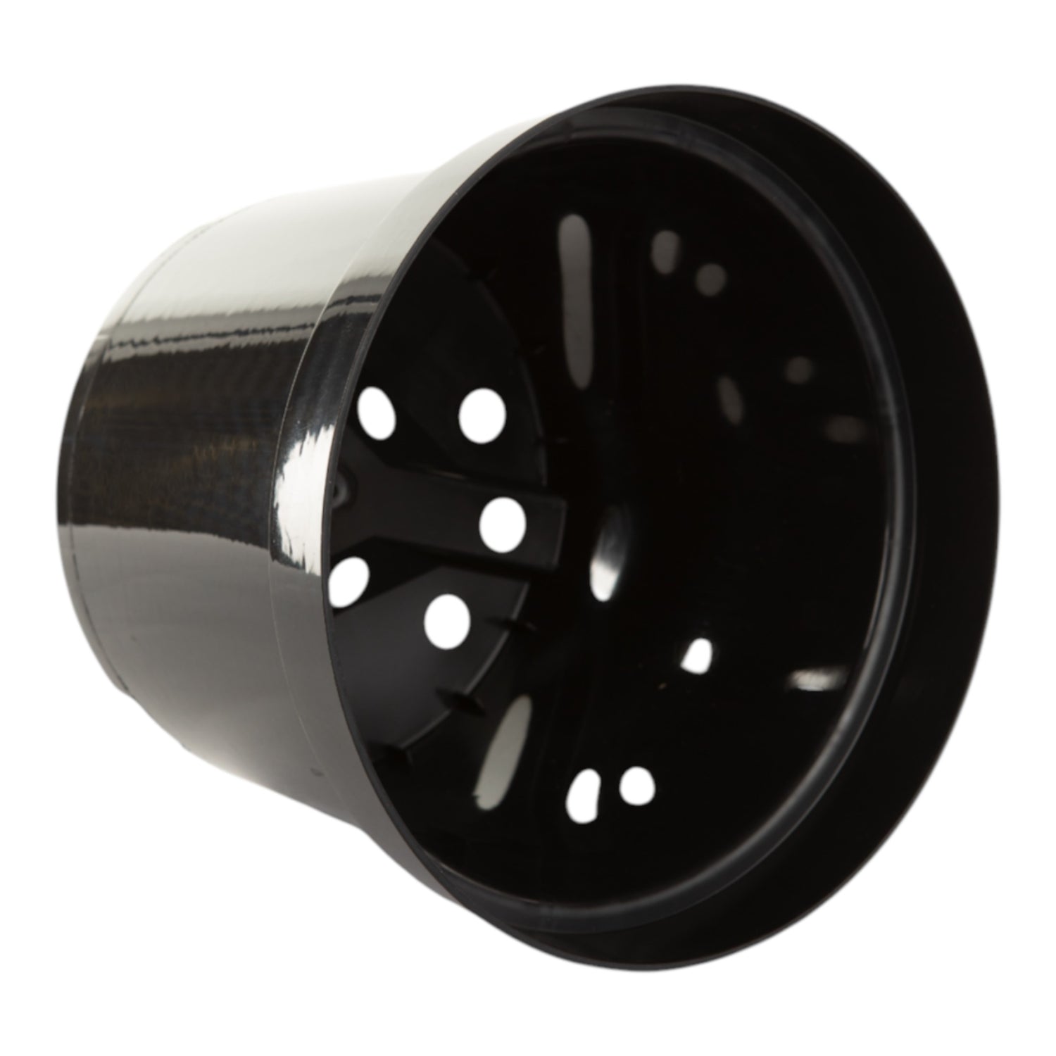 AEROPLAS 4ltr Non-Slotted Round Container Pot BLACK