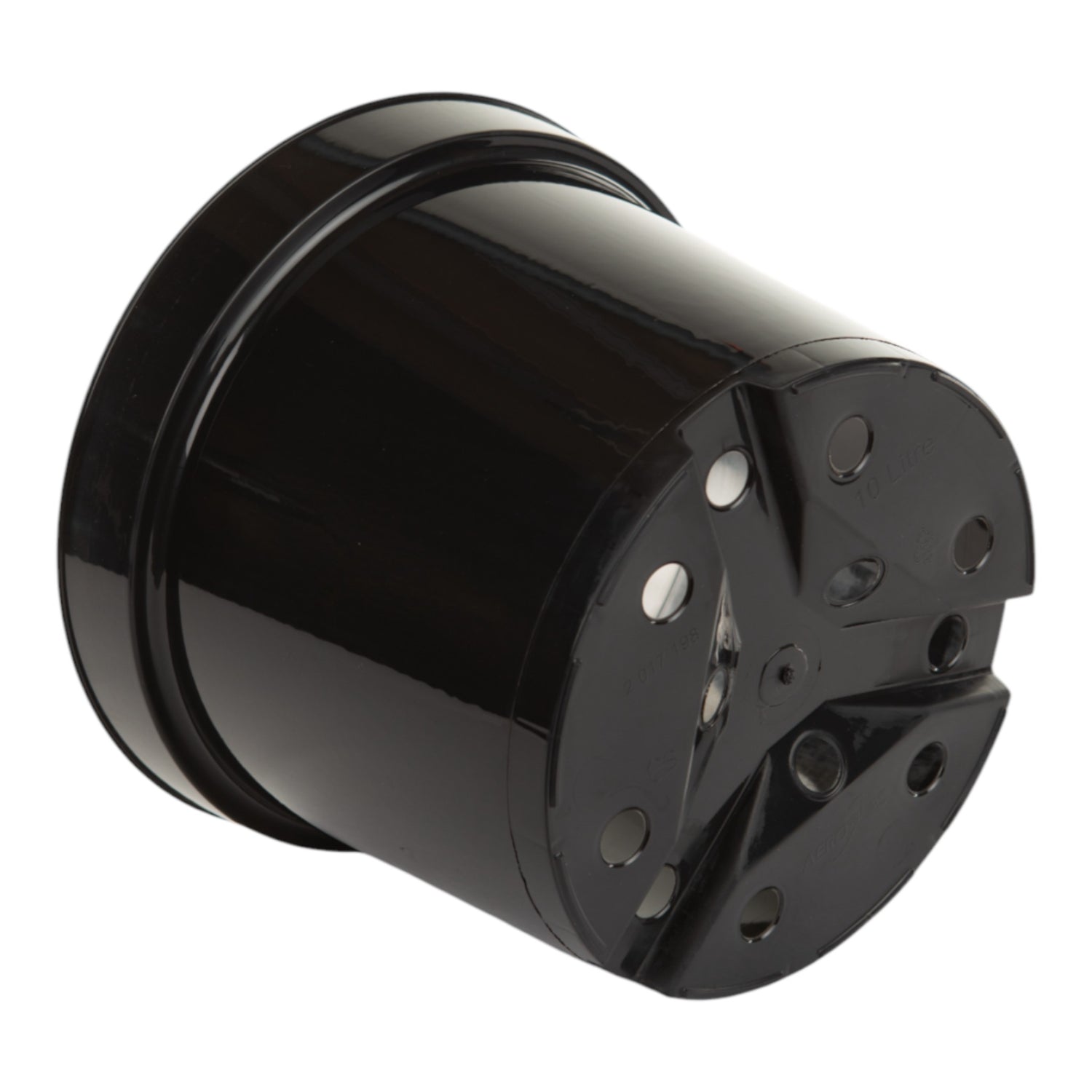 AEROPLAS 4ltr Non-Slotted Round Container Pot BLACK