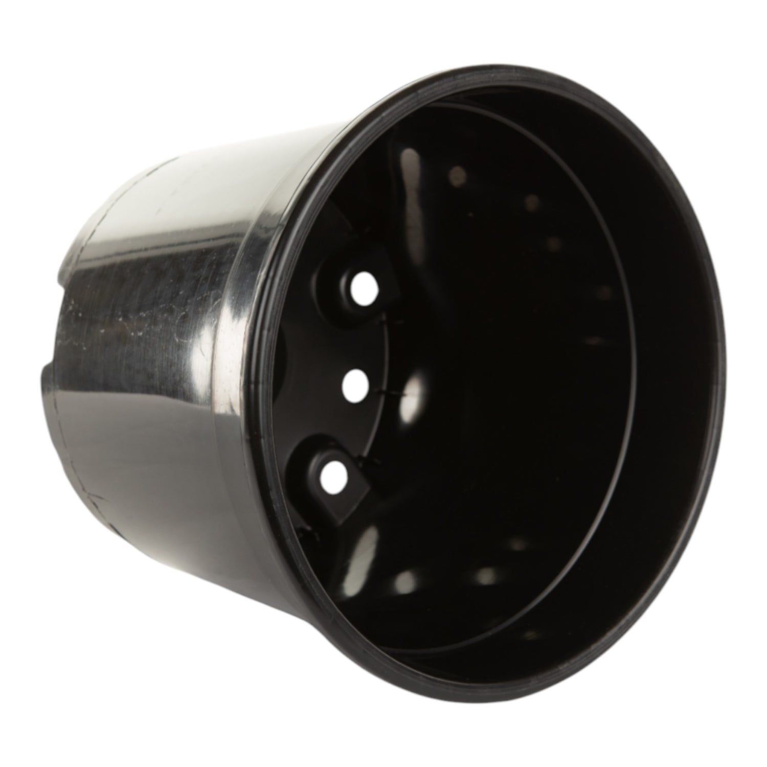 AEROPLAS 12ltr Non-Slotted Round Container Pot BLACK