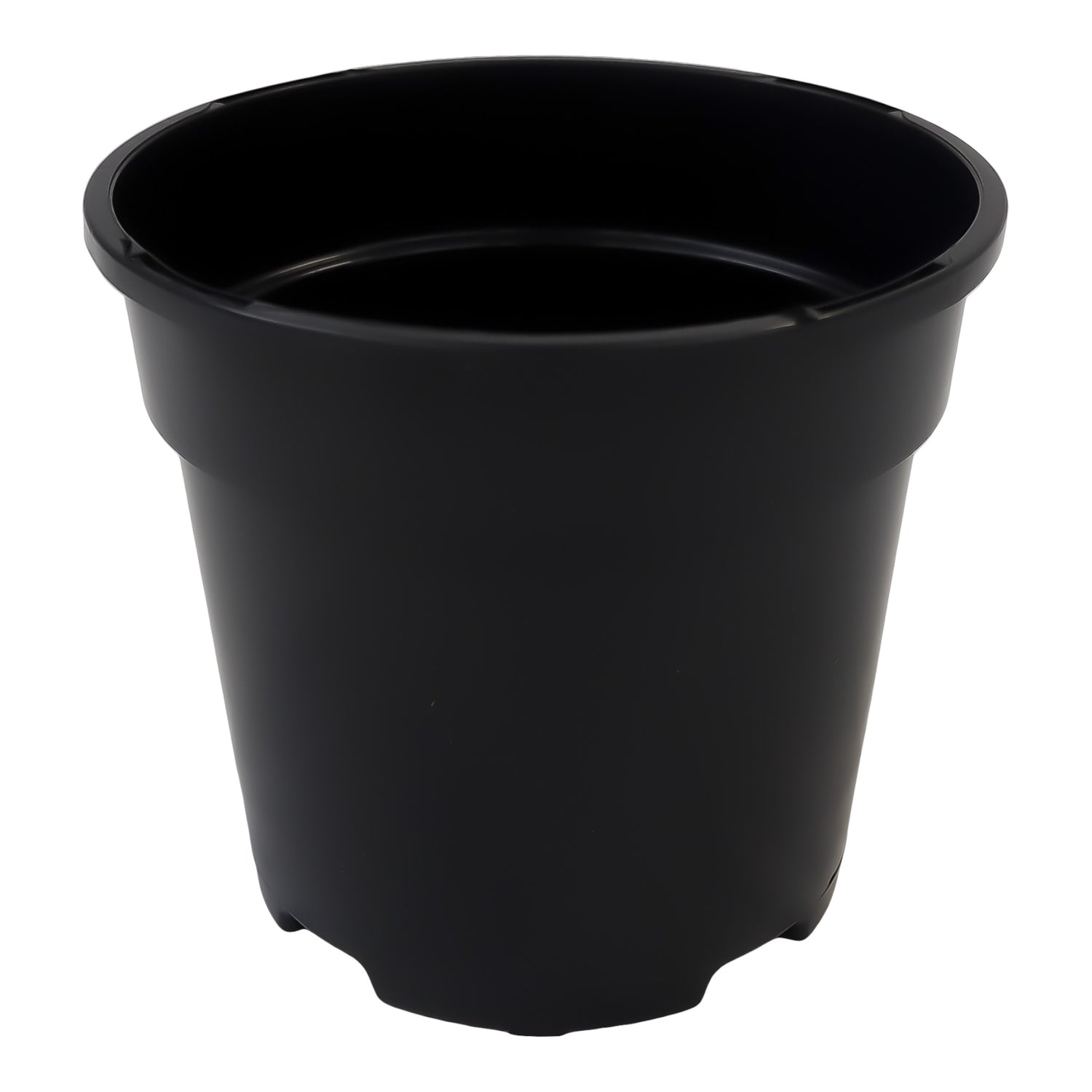 1L Round Black Plastic Plant Pot