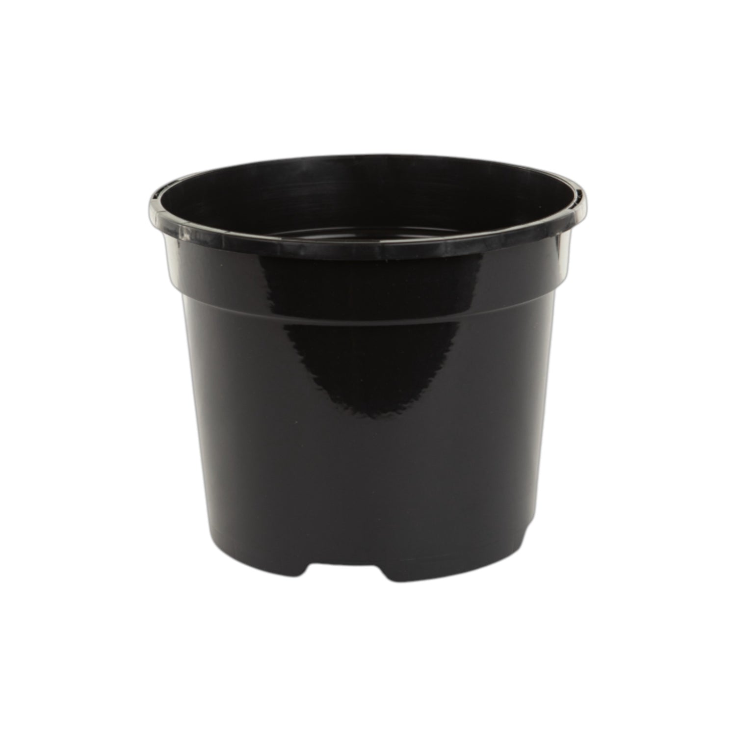 AEROPLAS 1ltr Slotted (25mm) Round Container Pot BLACK
