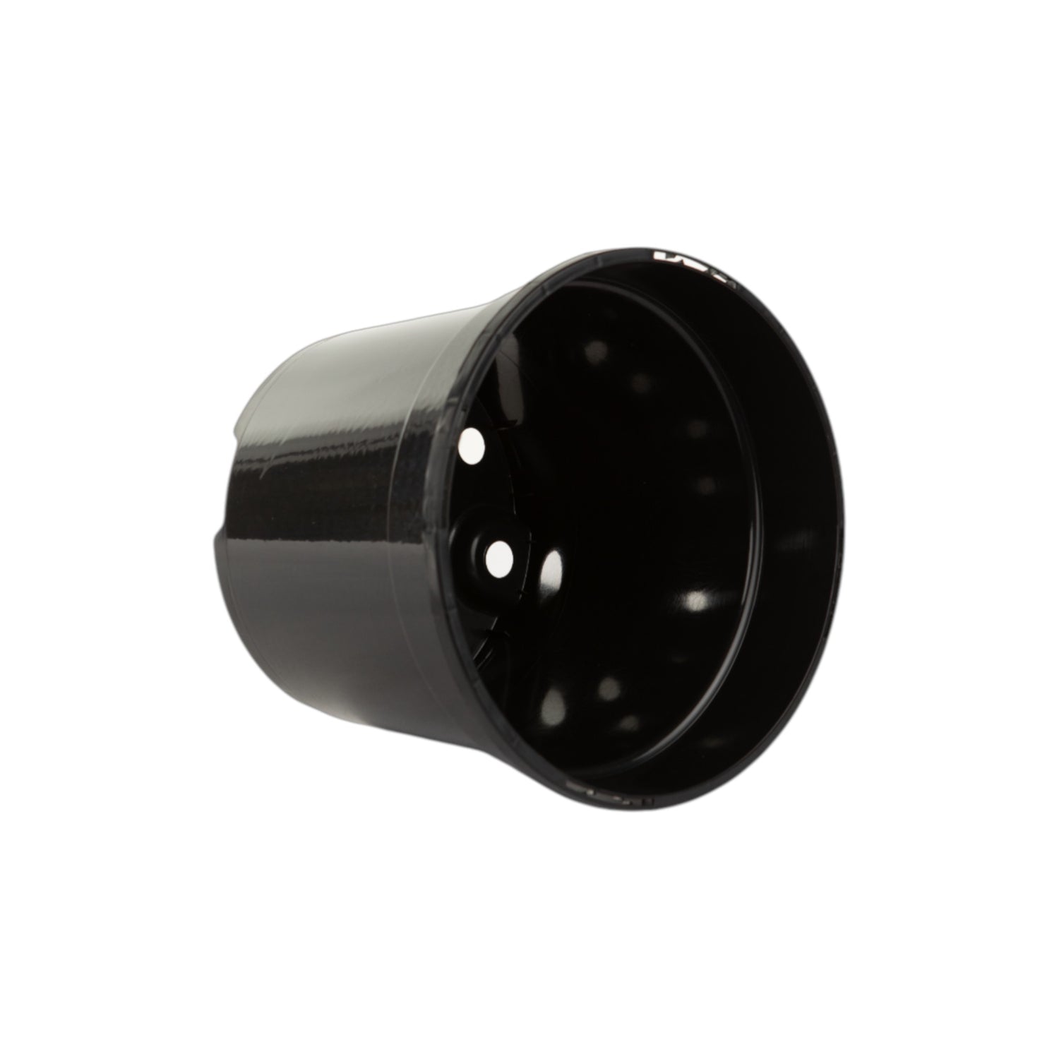 AEROPLAS 1ltr Slotted (25mm) Round Container Pot BLACK