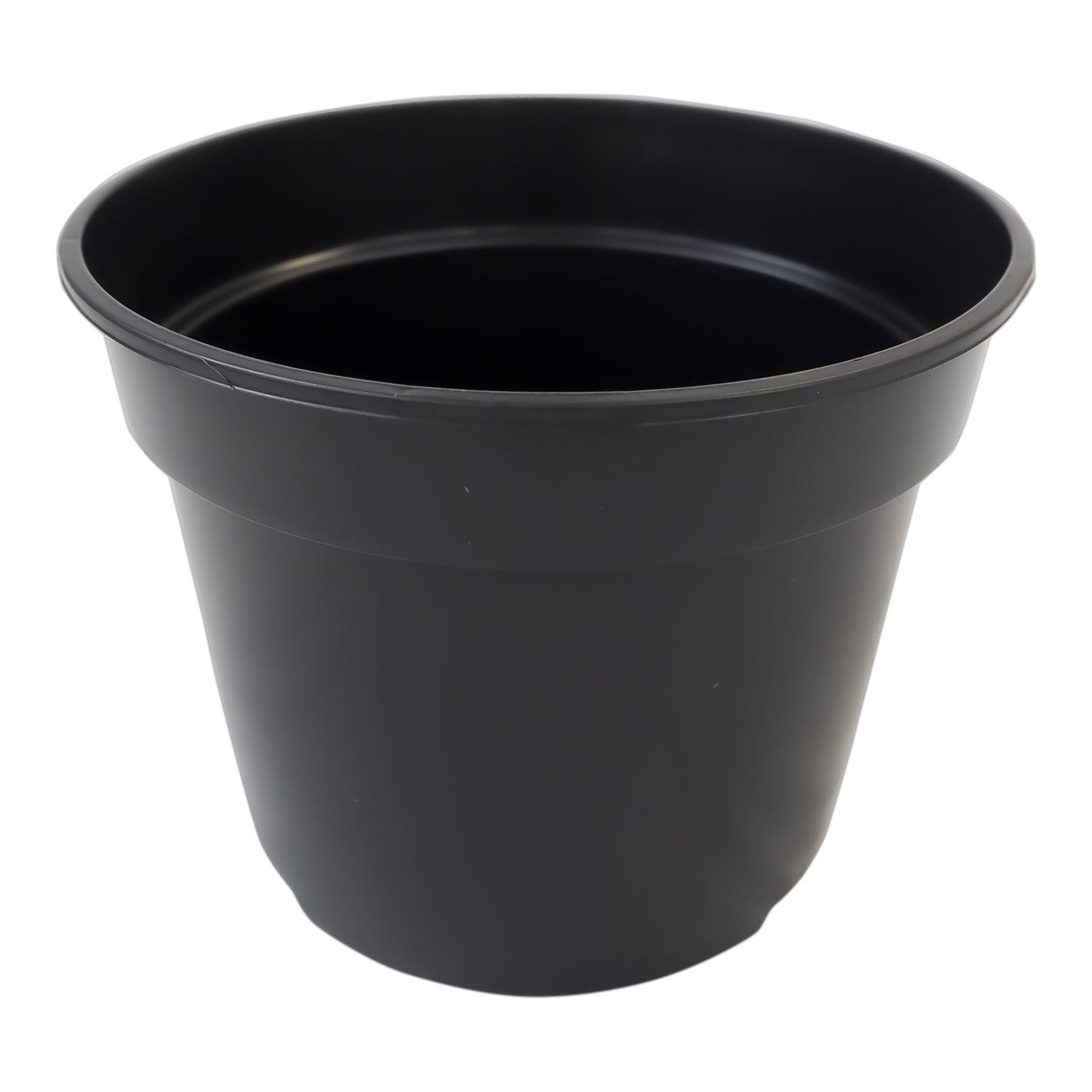 2L Round Black Plastic Plant Pot