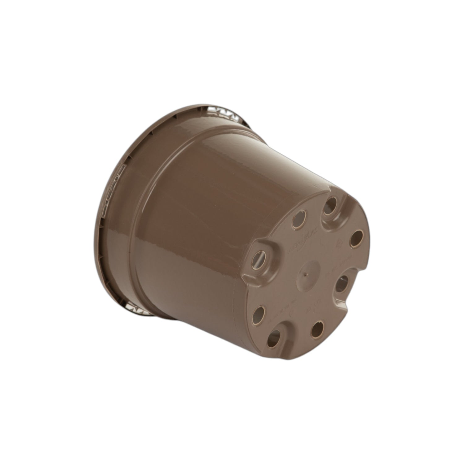 AEROPLAS 3ltr Slotted (40mm) Round Container Pot TAUPE