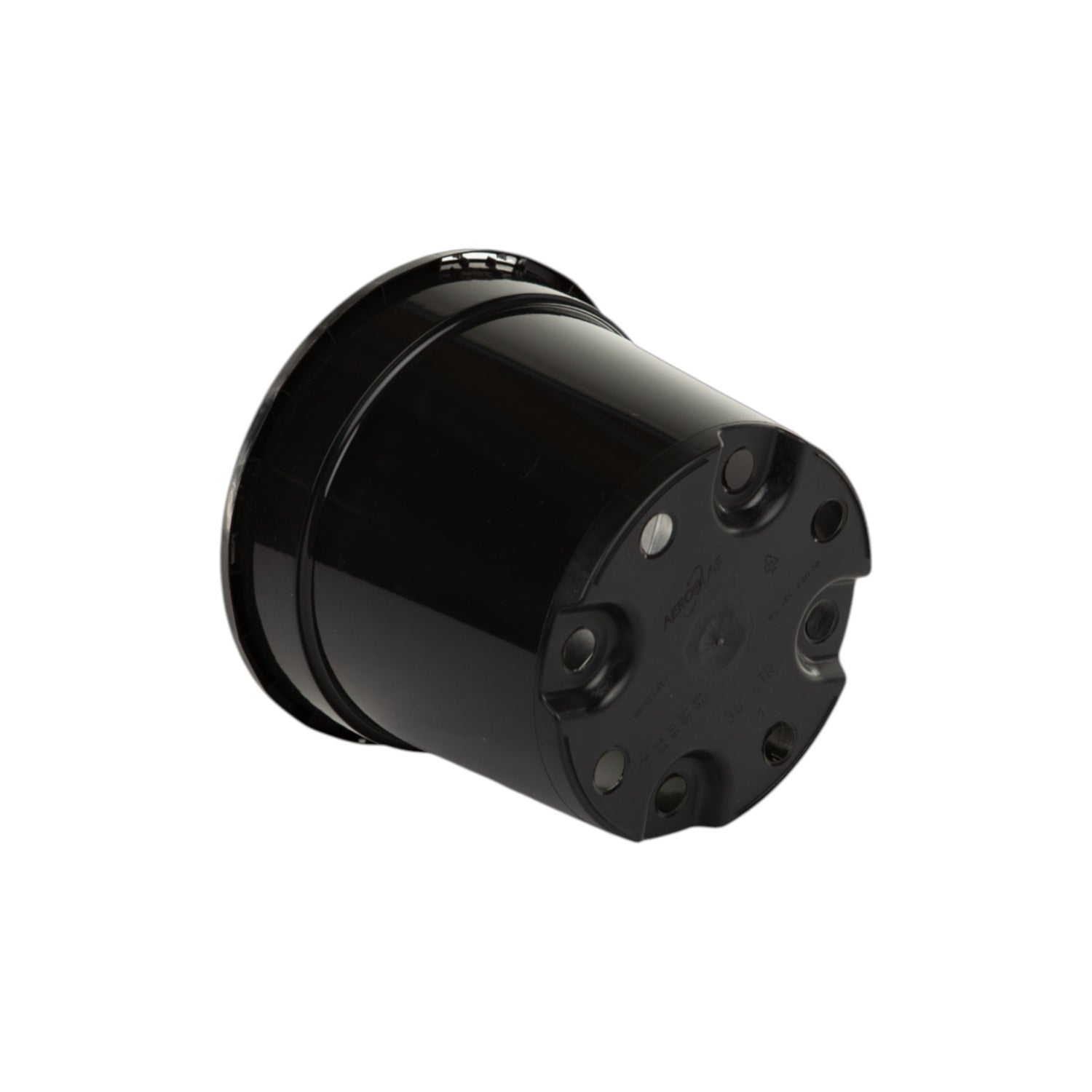 AEROPLAS 5ltr Slotted (40mm) Round Container Pot BLACK