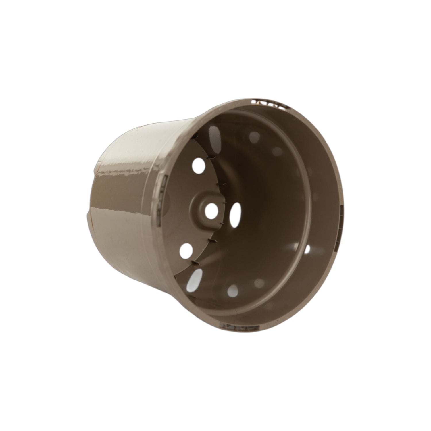 AEROPLAS 5ltr Slotted (40mm) Round Container Pot TAUPE