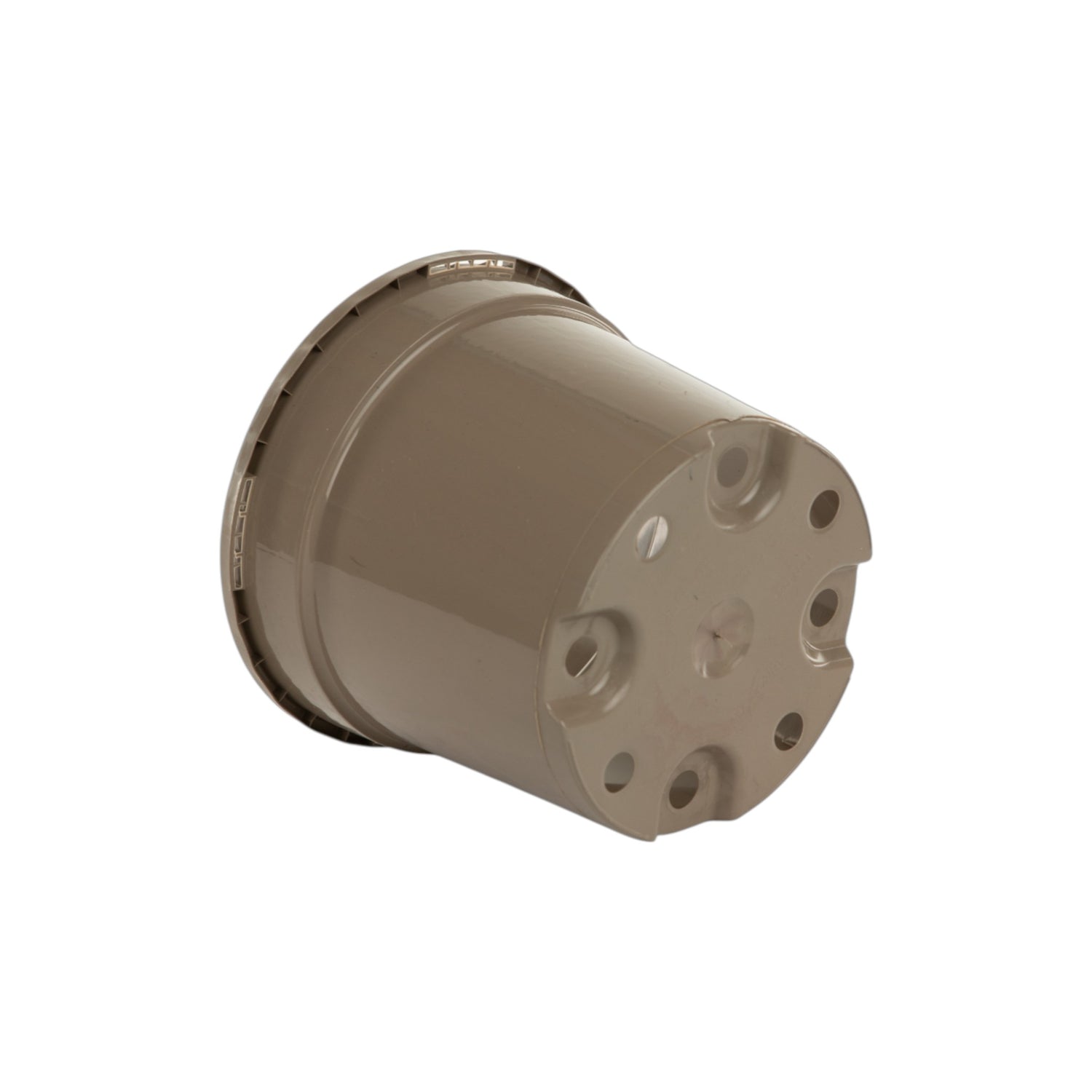 AEROPLAS 5ltr Slotted (40mm) Round Container Pot TAUPE