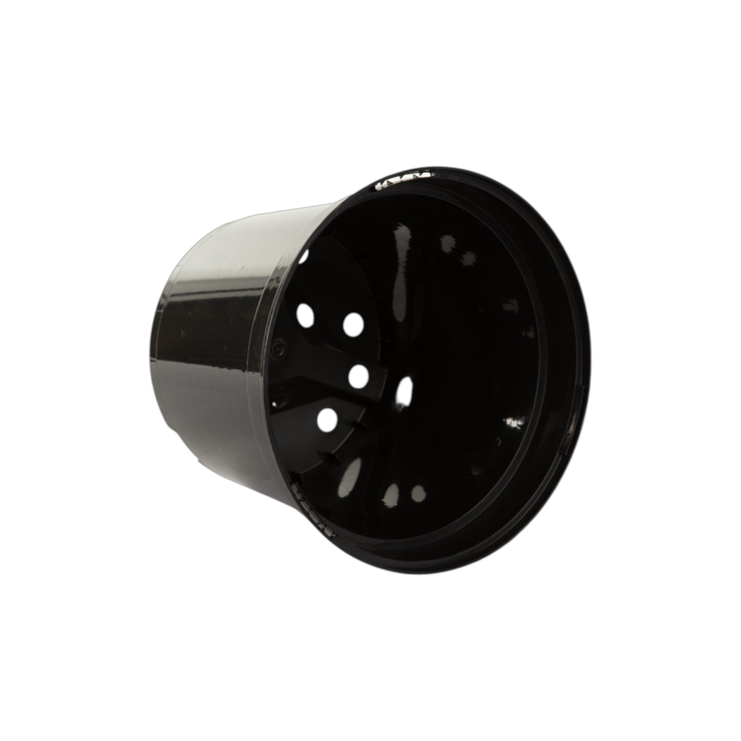 AEROPLAS 7.5ltr Slotted (40mm) Round Container Pot BLACK
