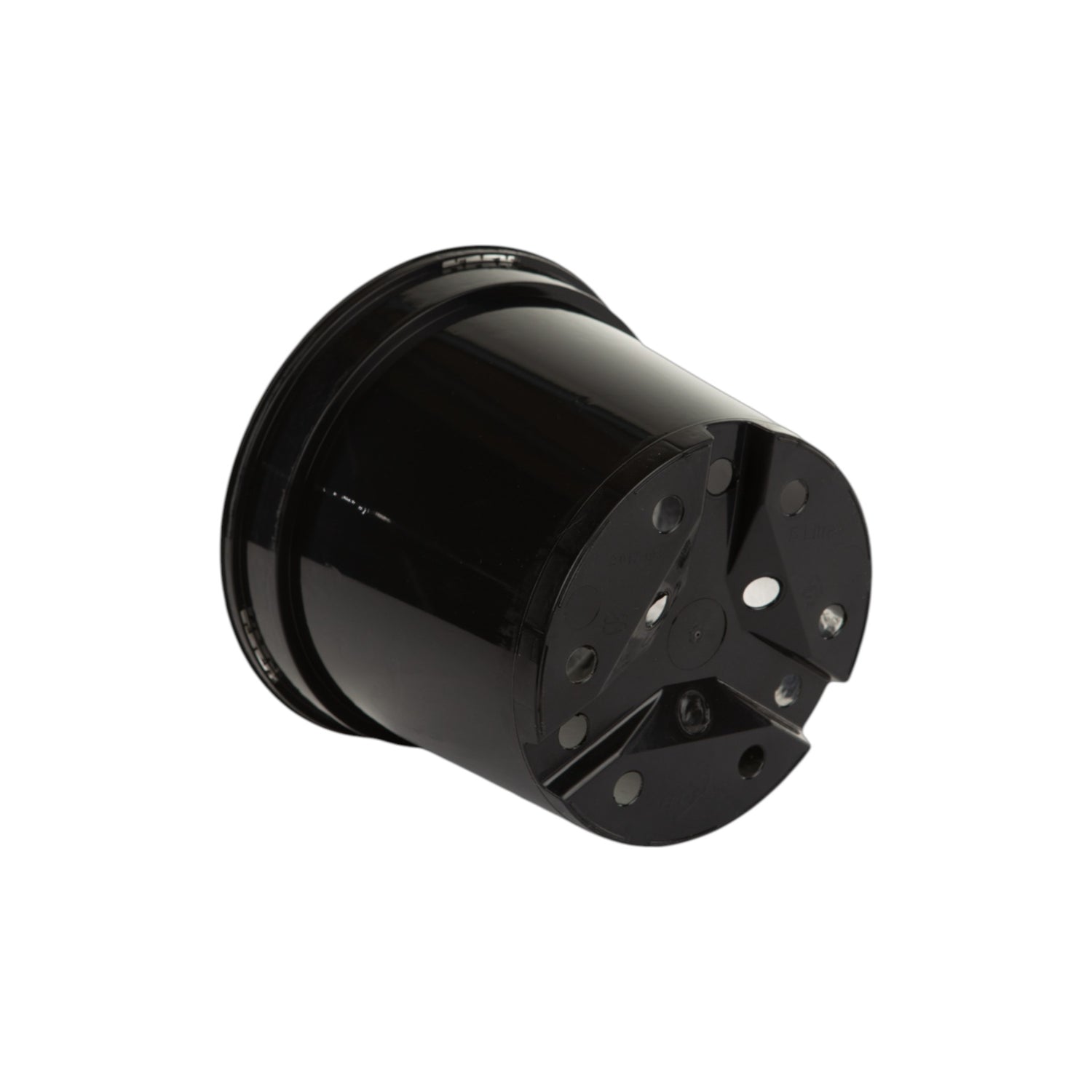 AEROPLAS 7.5ltr Slotted (40mm) Round Container Pot BLACK