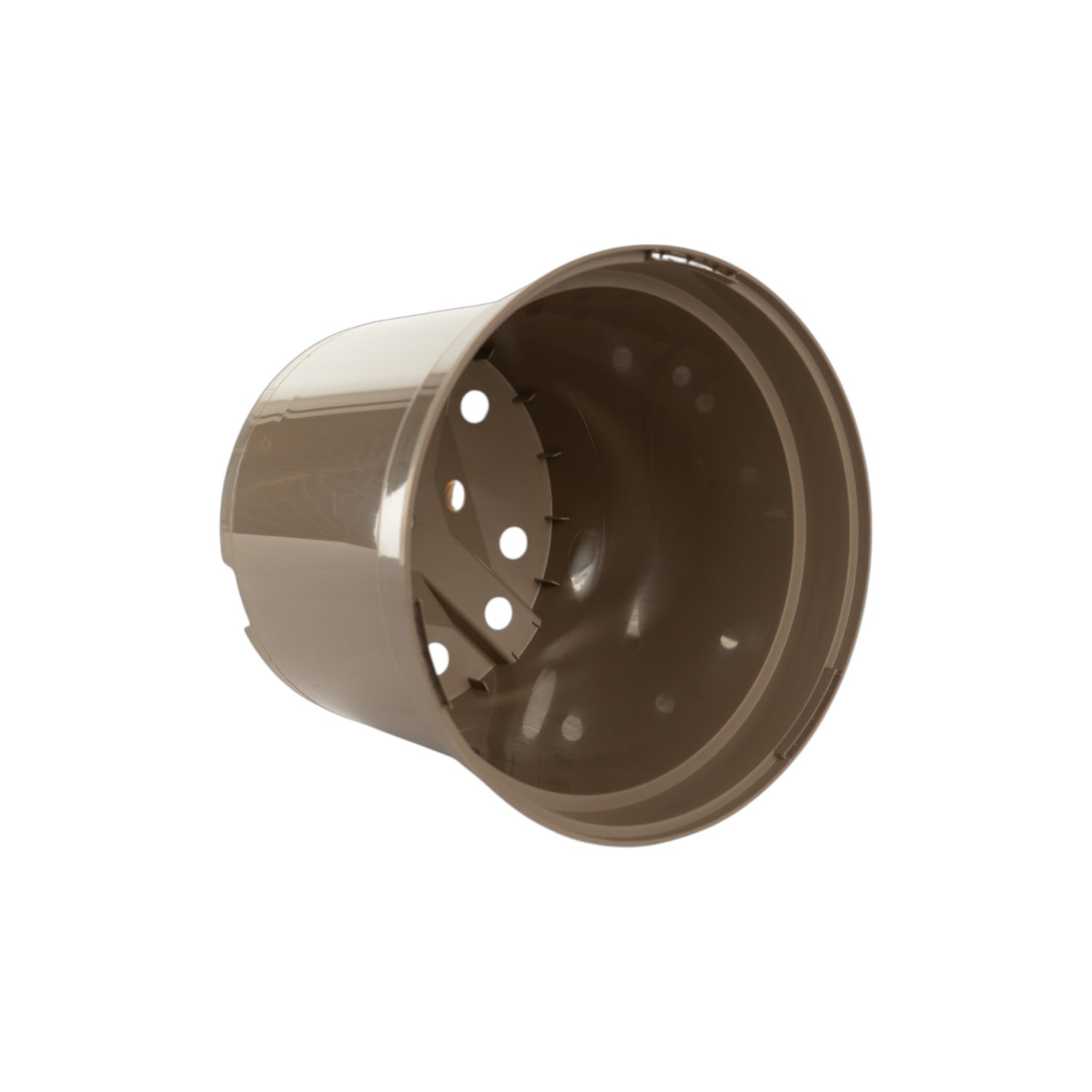 AEROPLAS 7.5ltr Slotted (40mm) Round Container Pot TAUPE