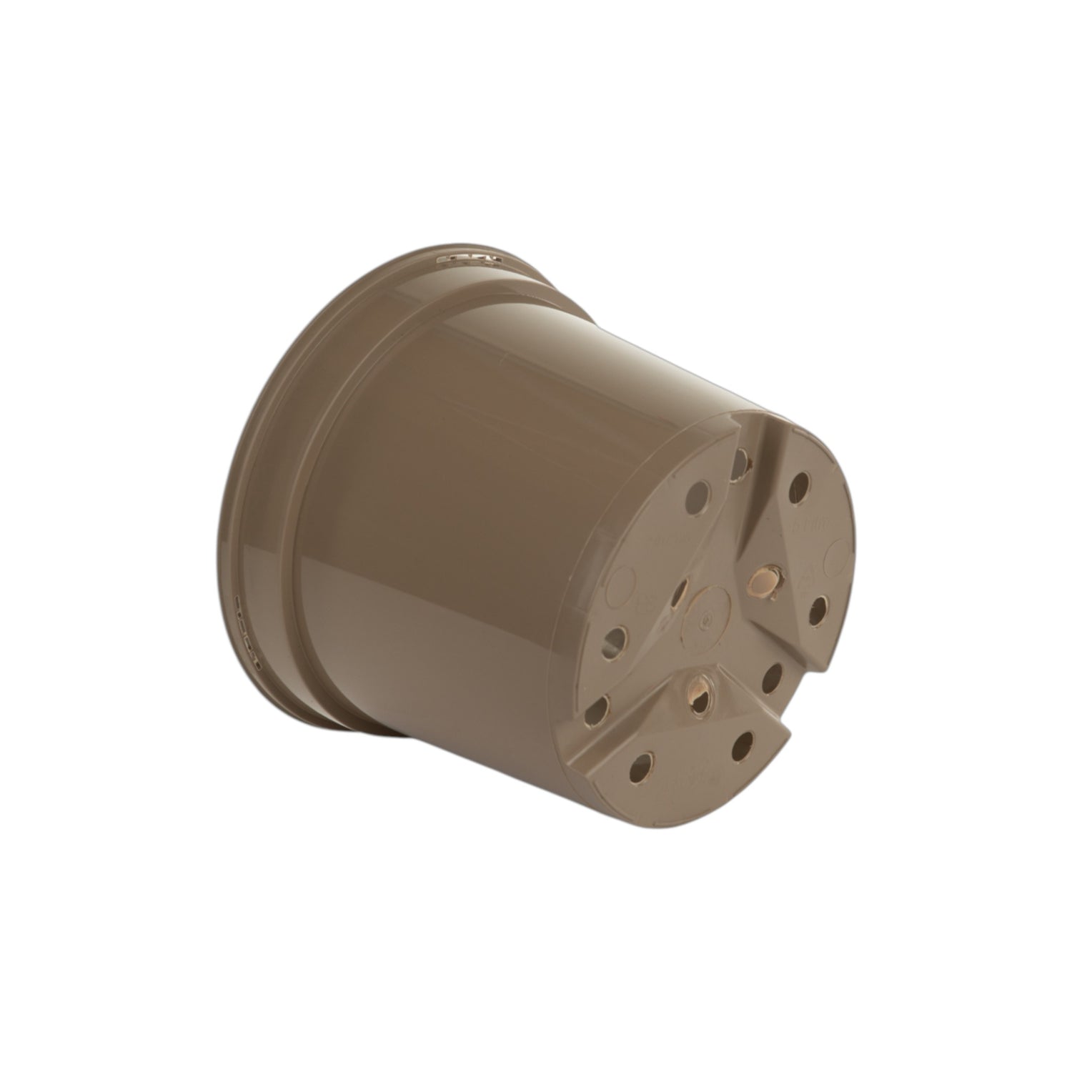 AEROPLAS 7.5ltr Slotted (40mm) Round Container Pot TAUPE