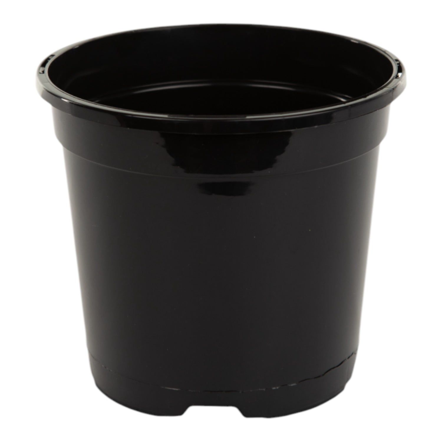AEROPLAS 2ltr Slotted (40mm) Round Container Pot BLACK (net of 85)
