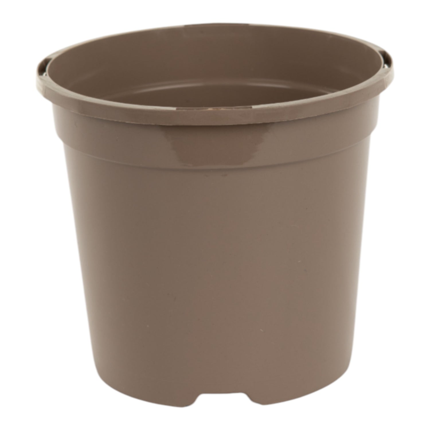 AEROPLAS 2ltr Slotted (40mm) Round Container Pot TAUPE