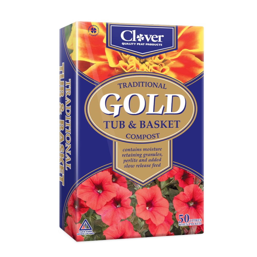 CLOVER 50L TUB & BASKET GOLD