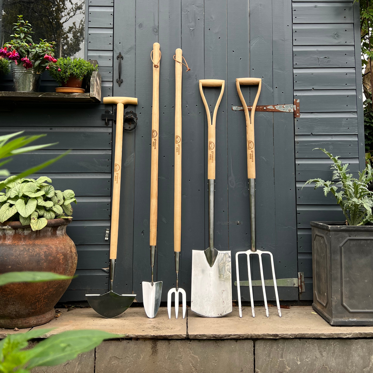 Growers Own Stainless Steel Long Handled Trowel with Ash Wood Handle
