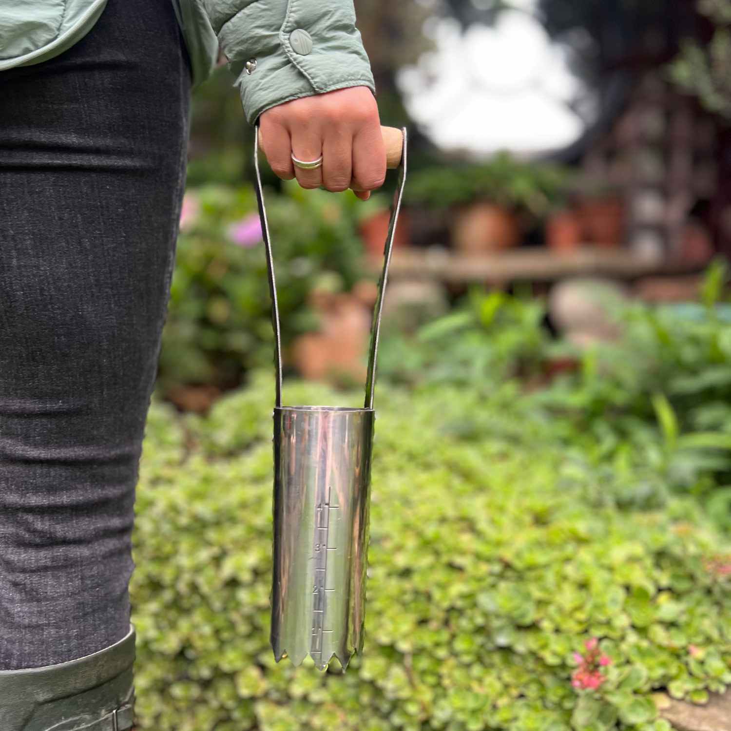 Growers Own Stainless Steel Bulb Planter with Ash Wood Handle