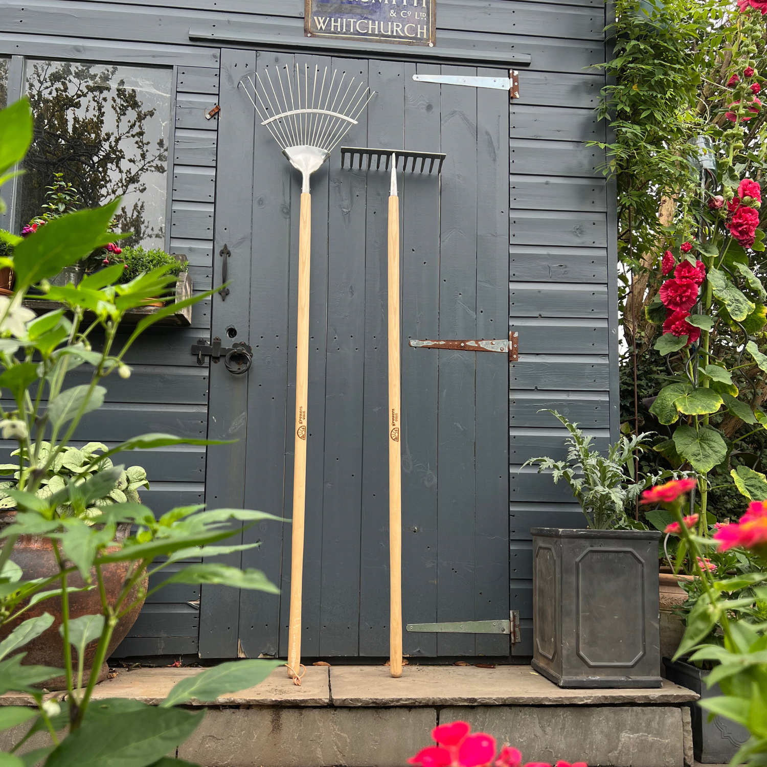 Growers Own Stainless Steel Border Rake with Ash Wood Handle