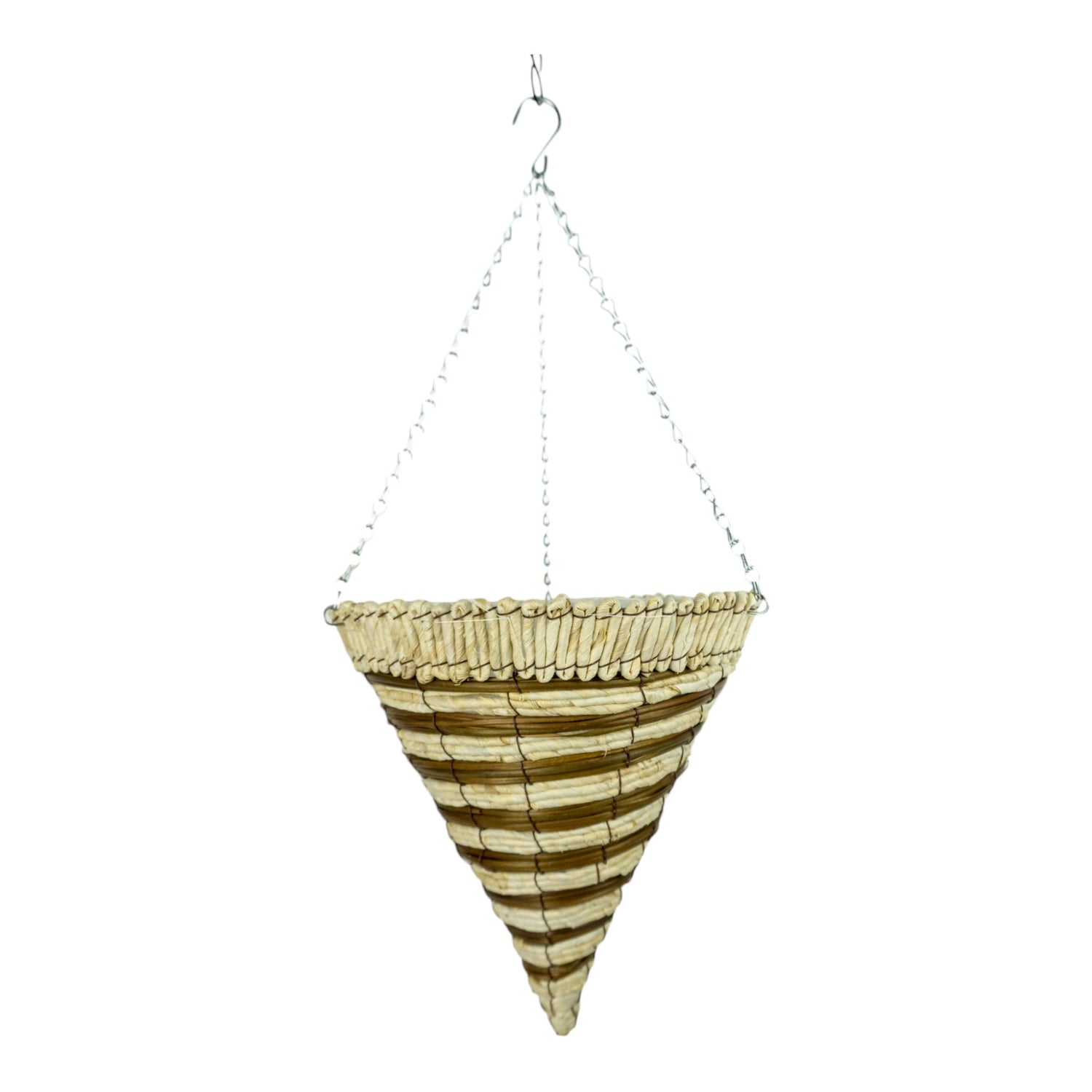 GROWERS OWN Alnwick 12" Cone Hanging Basket - Fern and Corn Rope