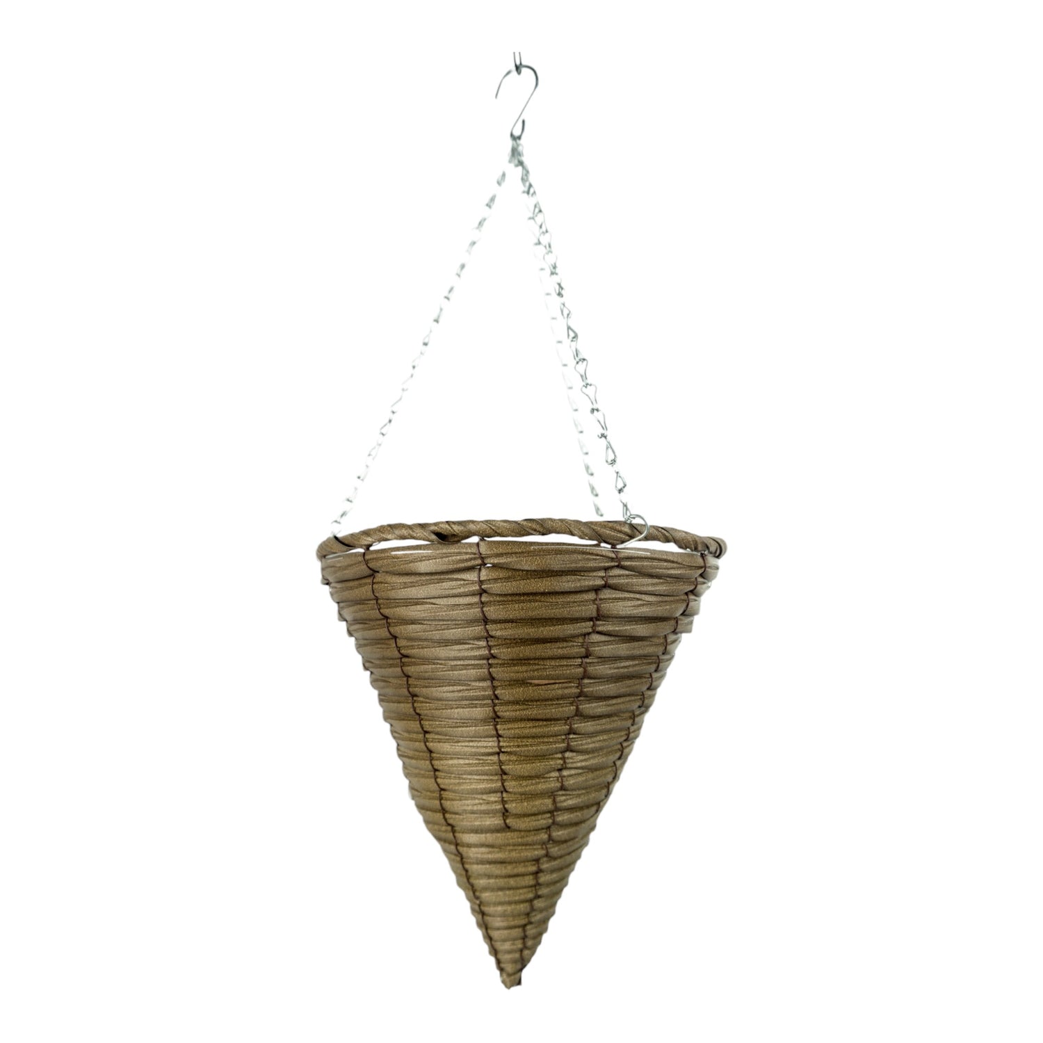 GROWERS OWN Anglesey 12" Cone Plastic Rattan Hanging Basket