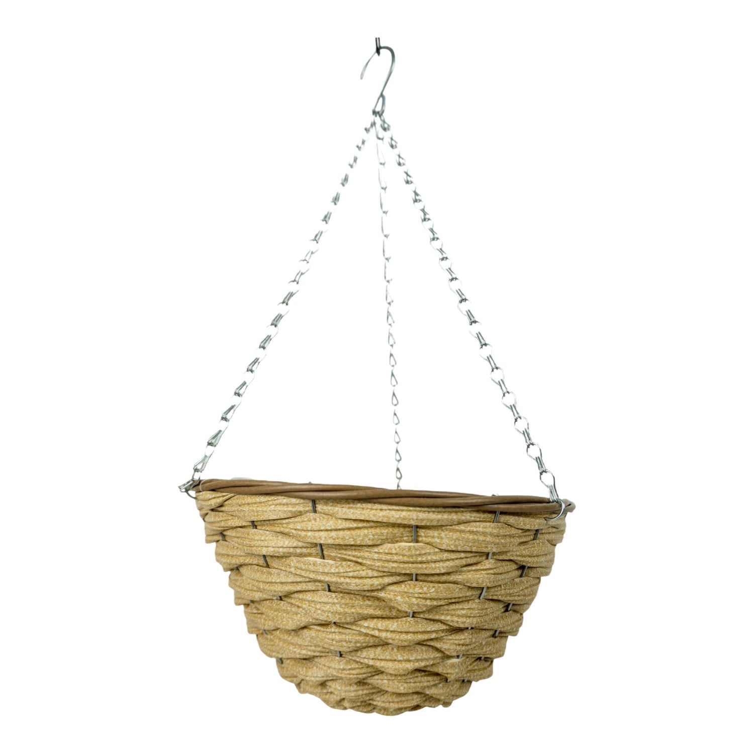 GROWERS OWN Audley End 12" Round Plastic Rattan Hanging Basket