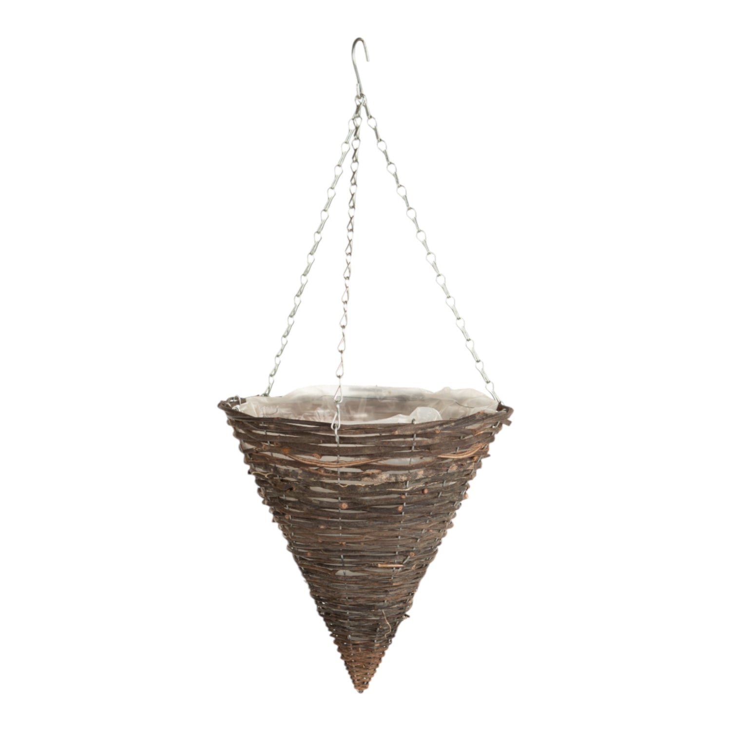 GROWERS OWN Black Rattan Hanging Basket 14" CONE 35cm x 39.5cm