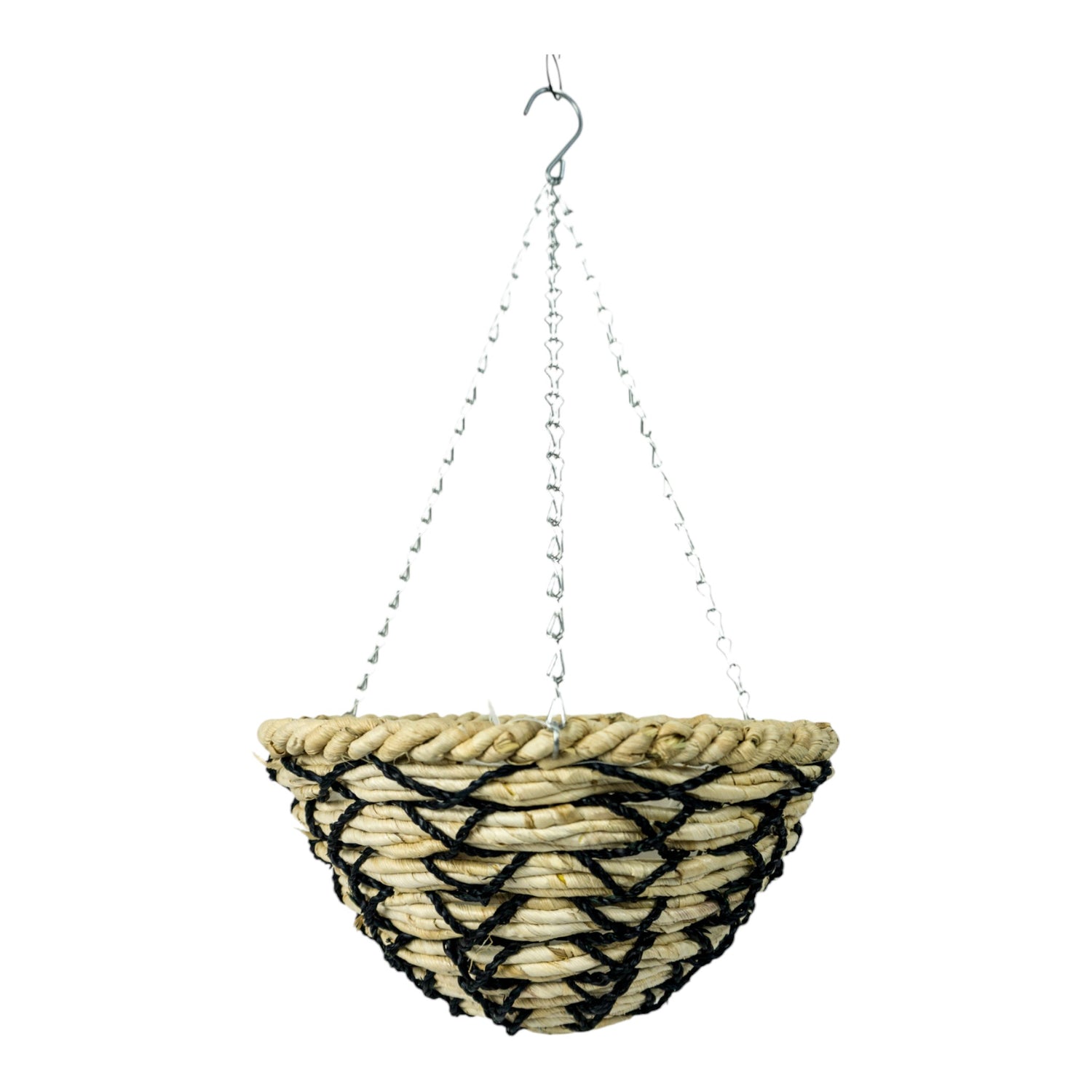 GROWERS OWN Blenheim 14" Round Hanging Basket - Watergrass and Corn Rope