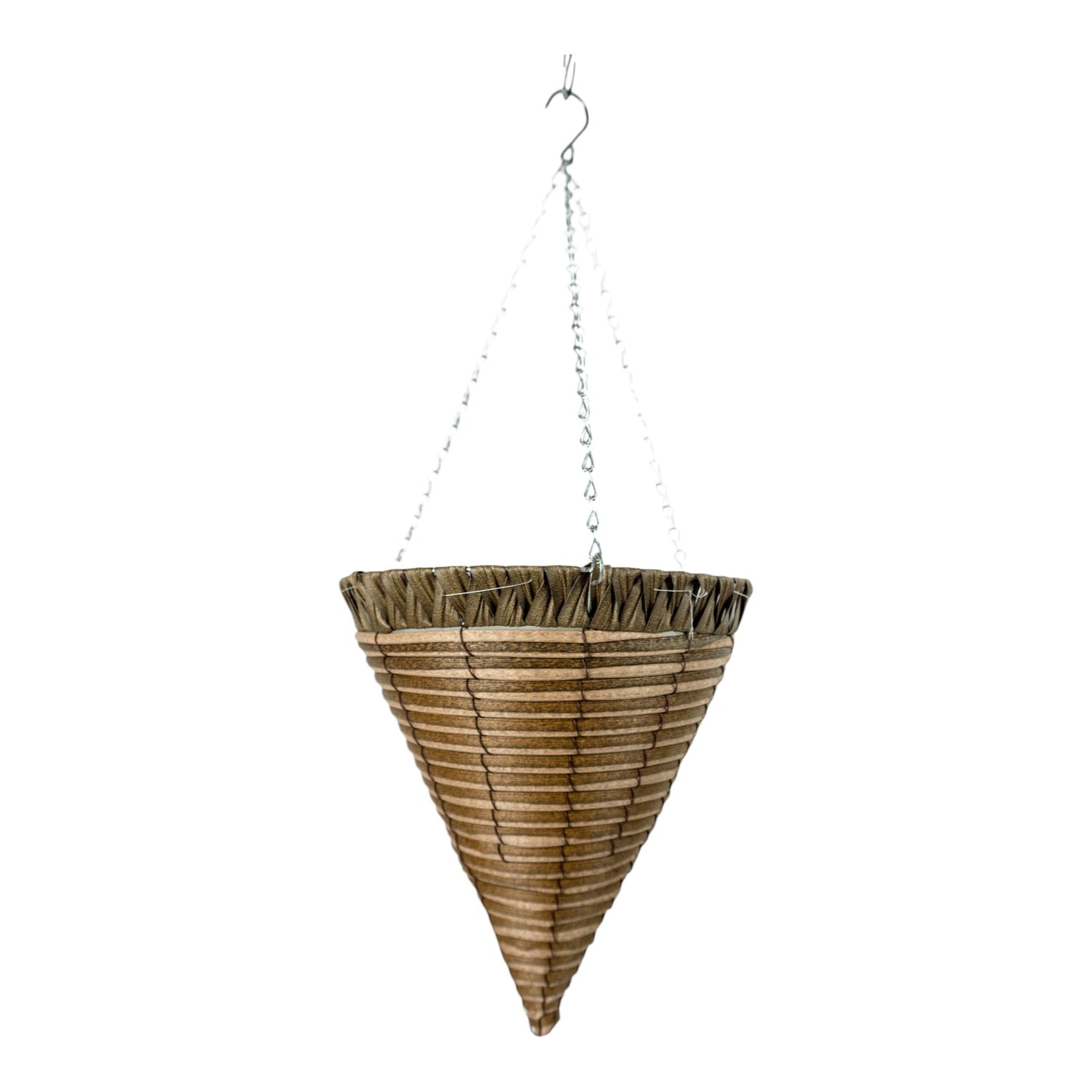 GROWERS OWN Bowood 14" Cone Plastic Rattan Hanging Basket