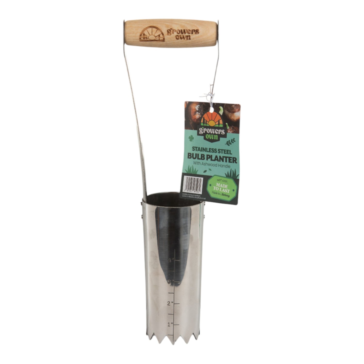 Growers Own Stainless Steel Bulb Planter with Ash Wood Handle