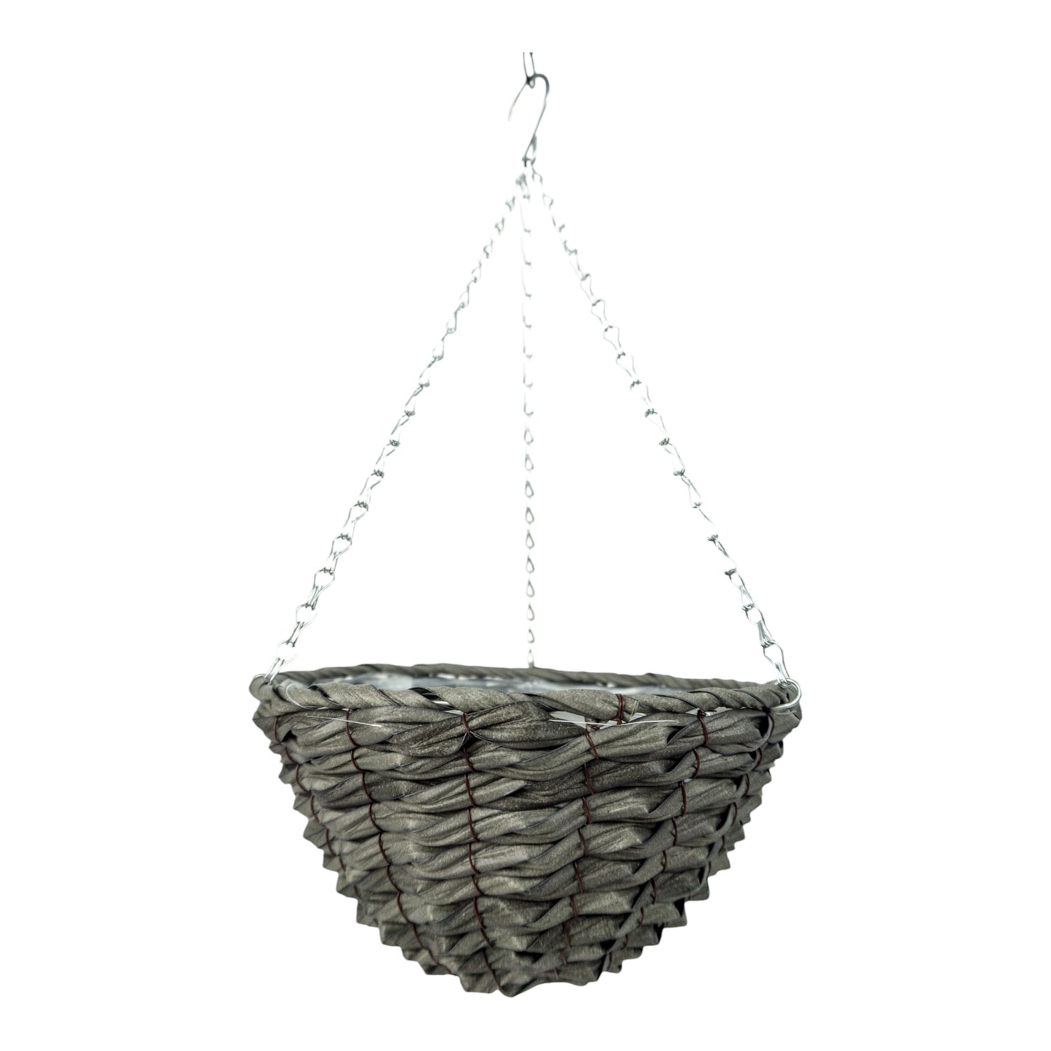 GROWERS OWN Castle Howard 14" Round Plastic Rattan Hanging Basket