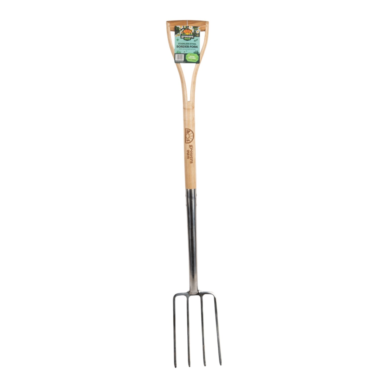 Growers Own Stainless Steel Border Fork with Ash Wood Handle