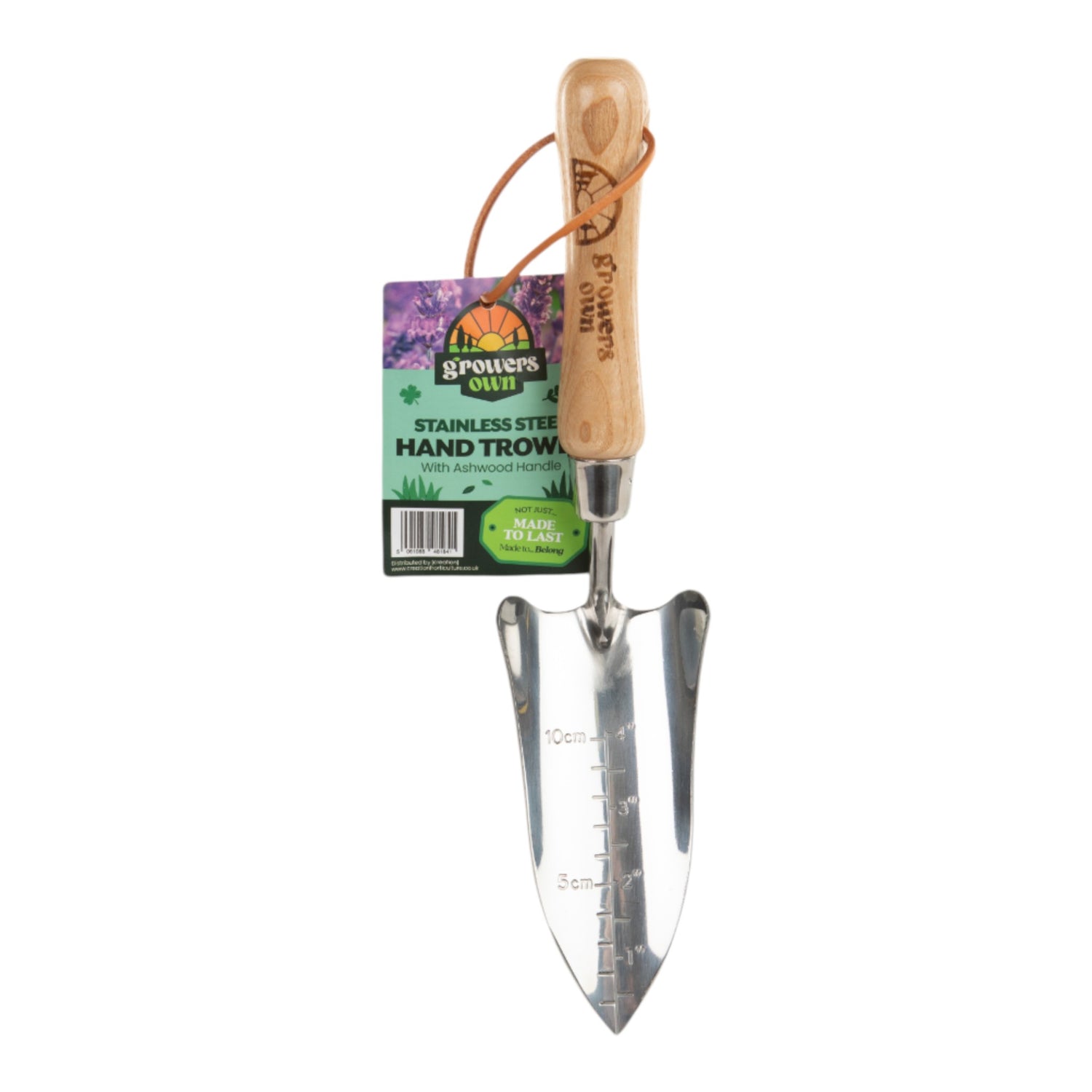 Growers Own Stainless Steel Hand Trowel with Ash Wood Handle
