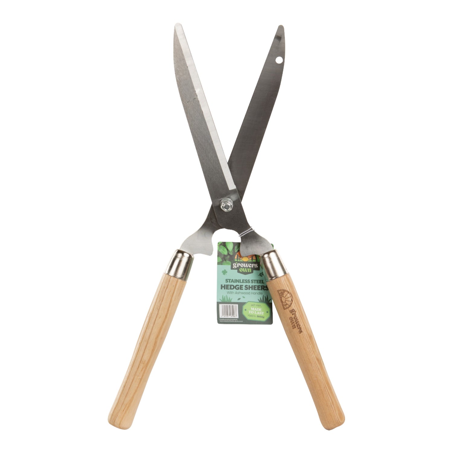 Growers Own Stainless Steel Hedge Shears with Ash Wood Handle