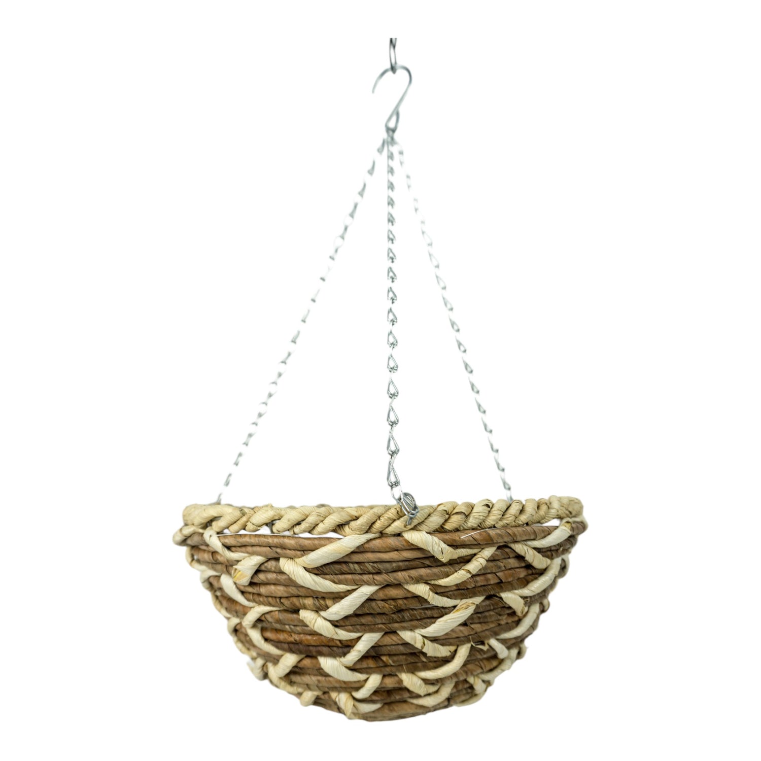 GROWERS OWN Highclere 14" Round Hanging Basket - Banana Leaf and Corn Rope