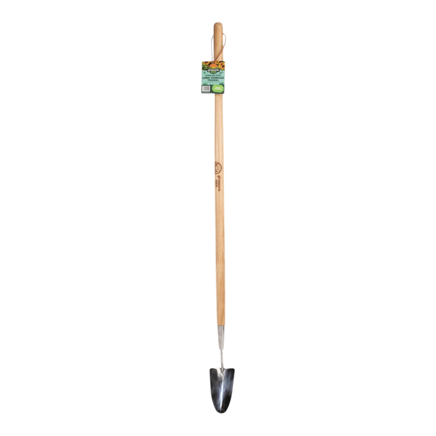 Growers Own Stainless Steel Long Handled Trowel with Ash Wood Handle