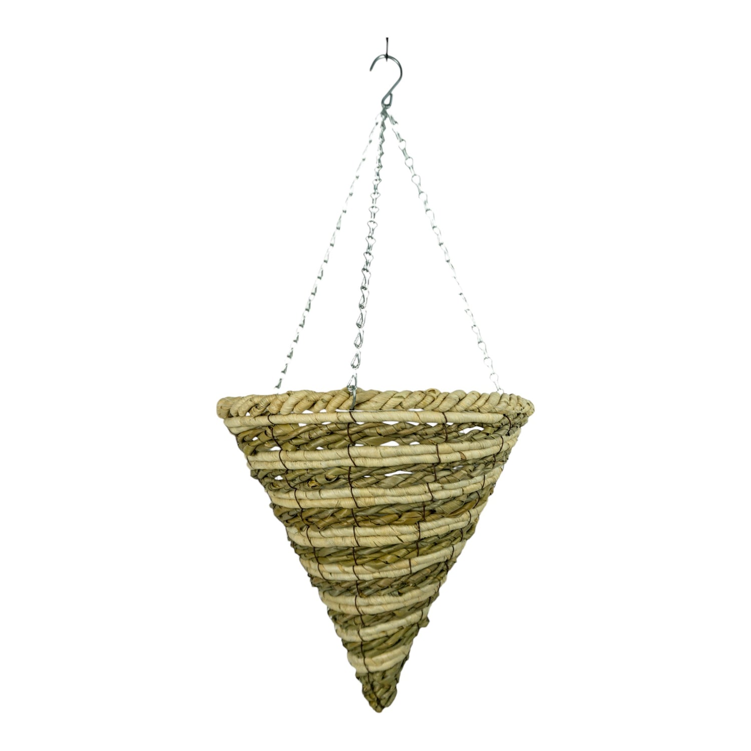 GROWERS OWN Longleat 14" Cone Hanging Basket - Mountain Grass and Corn Rope