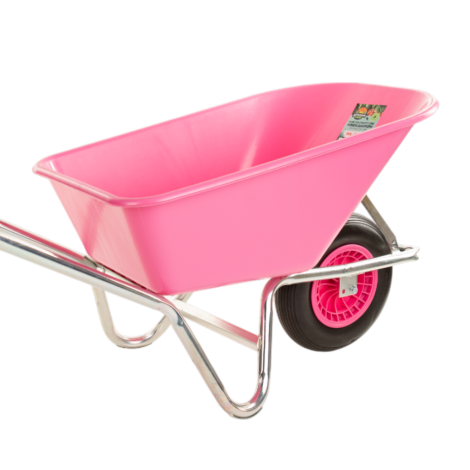 GROWERS OWN 120L 160kg Pink Polypropylene Wheelbarrow with Run Flat Tyre