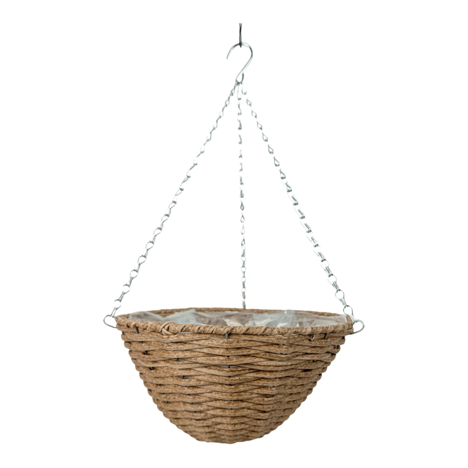 GROWERS OWN Sudeley 12" Round Plastic Rattan Hanging Basket