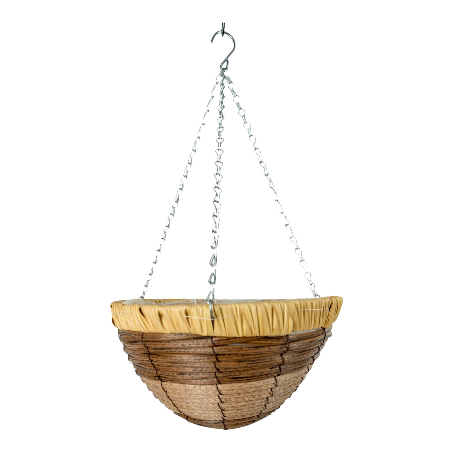 GROWERS OWN Wilton 14" Round Plastic Rattan Hanging Basket