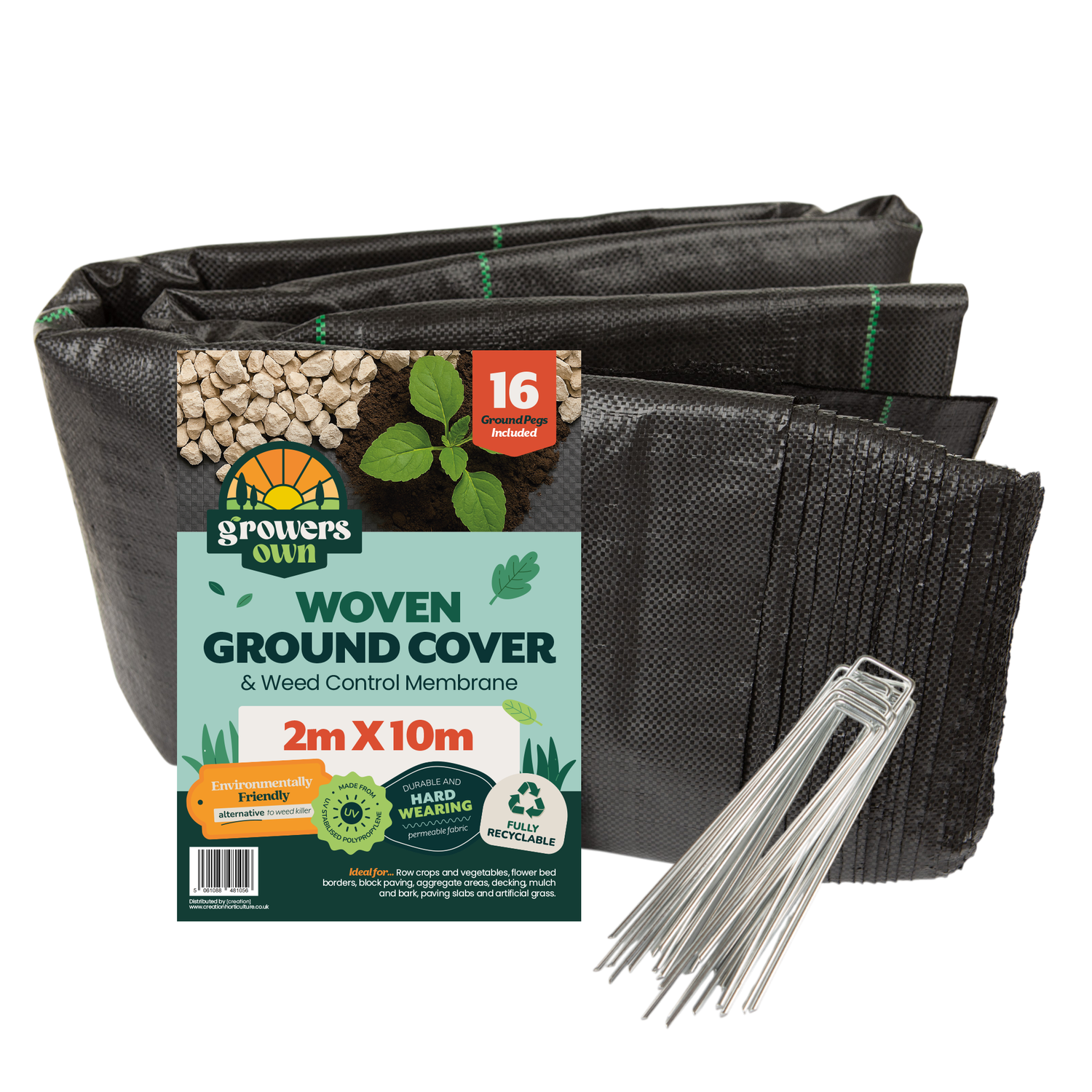 GROWERS OWN Ground Cover Lines 100GSM 2M x 10M with 16 pegs