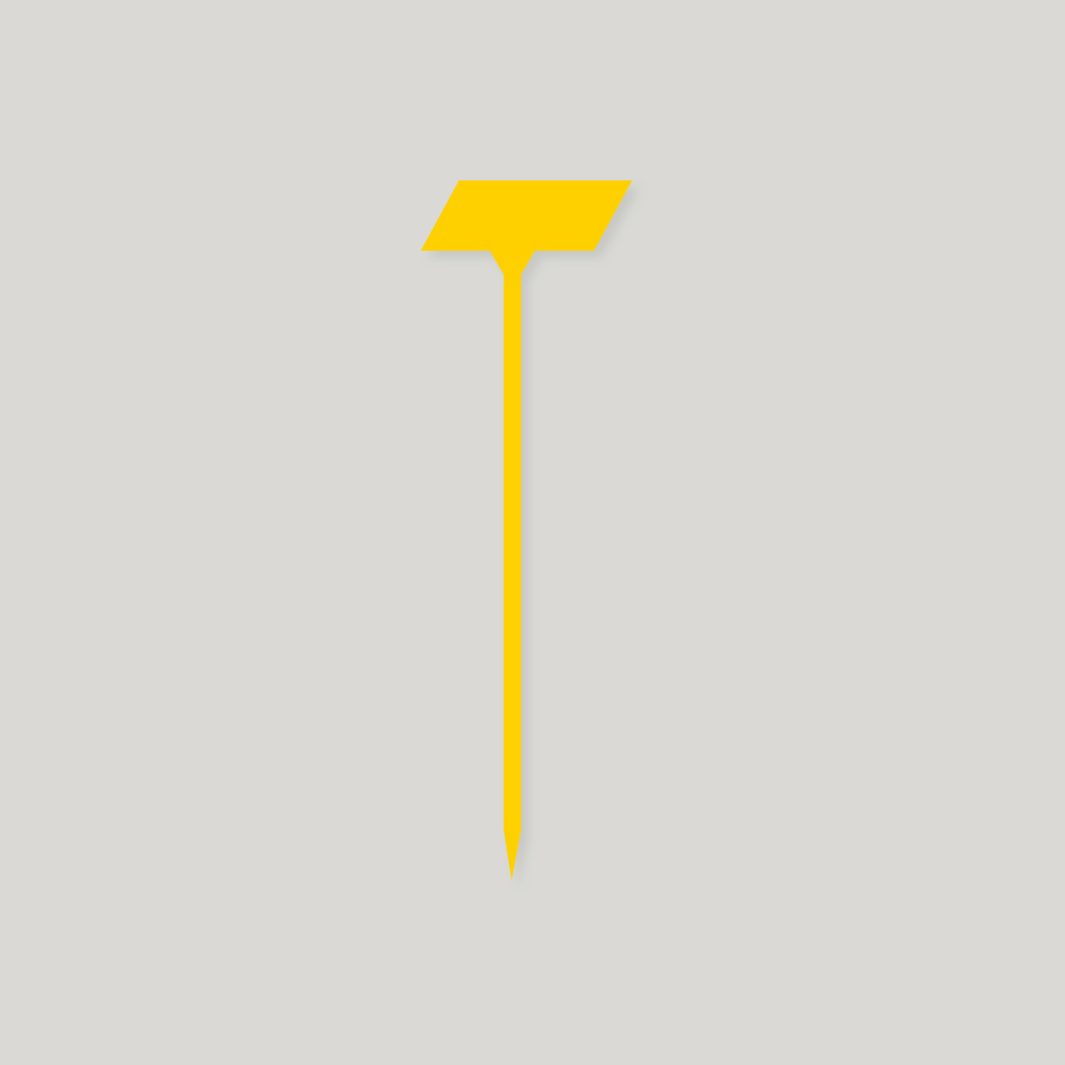 Angled Head Labels 270mm YELLOW - Pack of 50