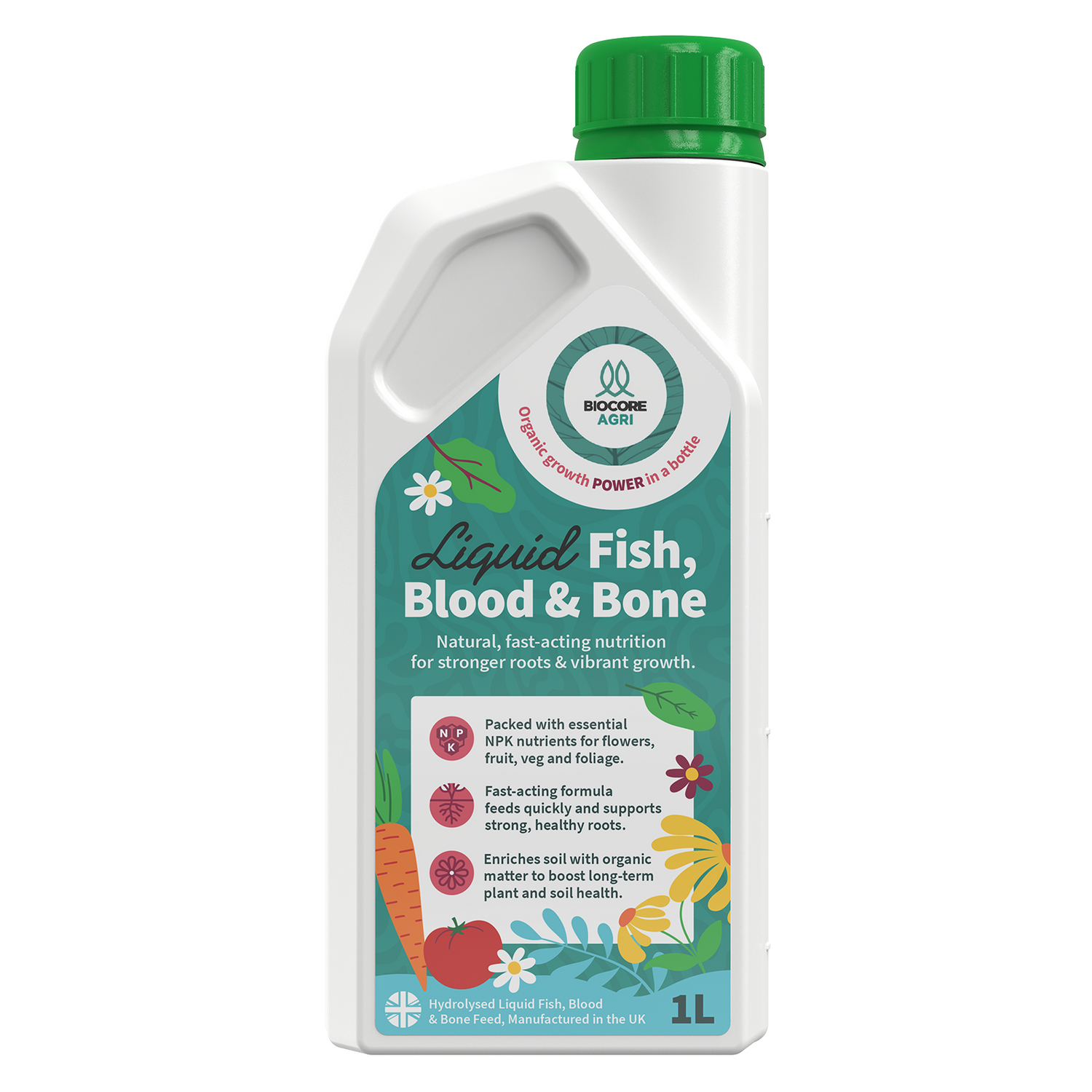 BIOCORE AGRI - Hydrolysed Fish Blood & Bones 1L