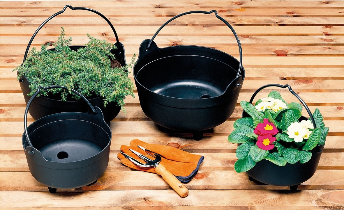 plastic cauldron planter Garland Large Cauldron Planter – Recycled Plastic Outdoor Planter – Creation Garden Supplies