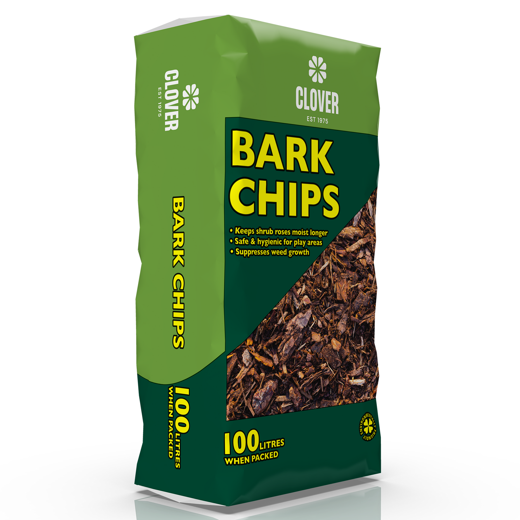 Clover 100L Bark Chips  Garden supplies compost growing media gardening products uk