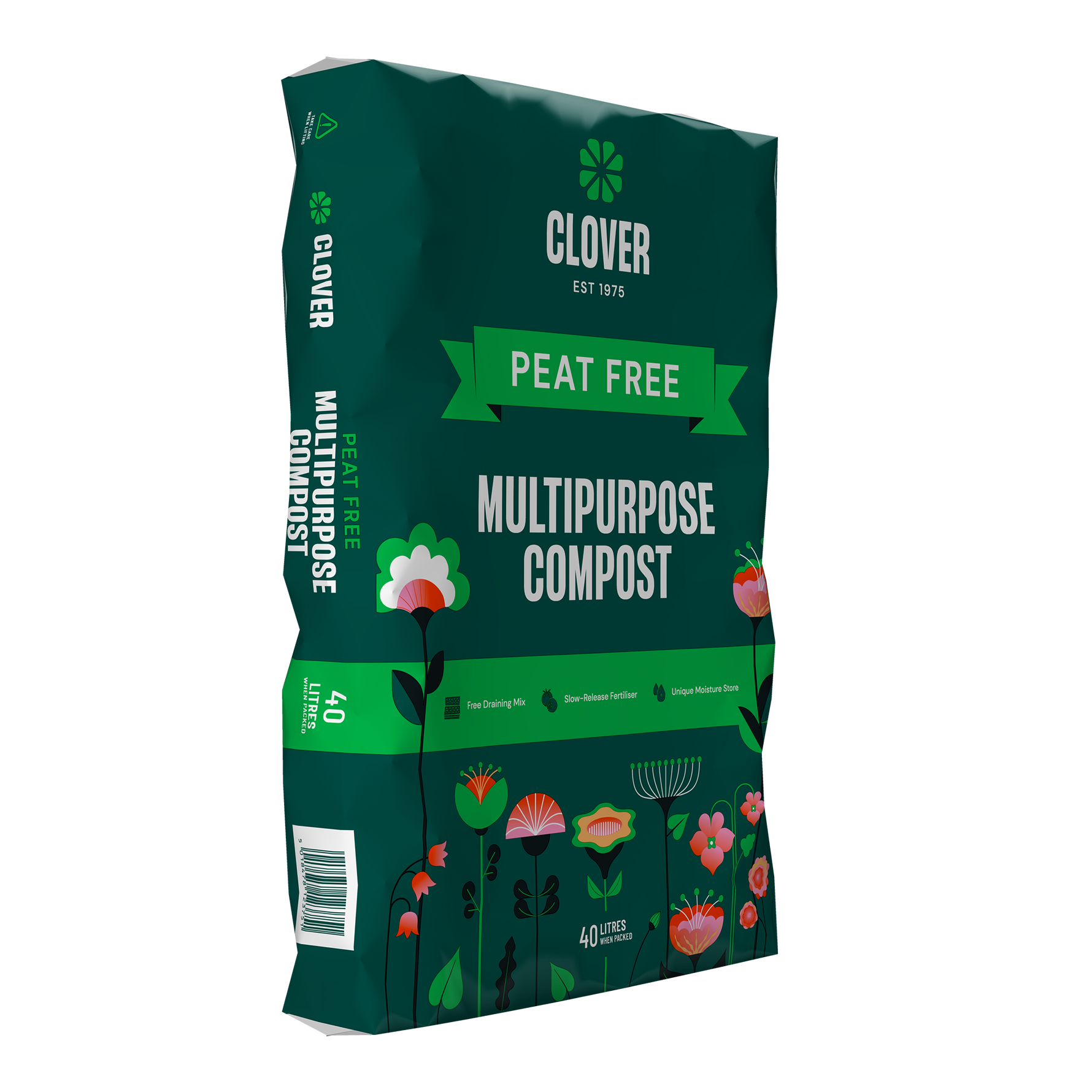 Clover 40L Peat Free Enriched Multi Purpose Compost Garden supplies compost growing media gardening products uk