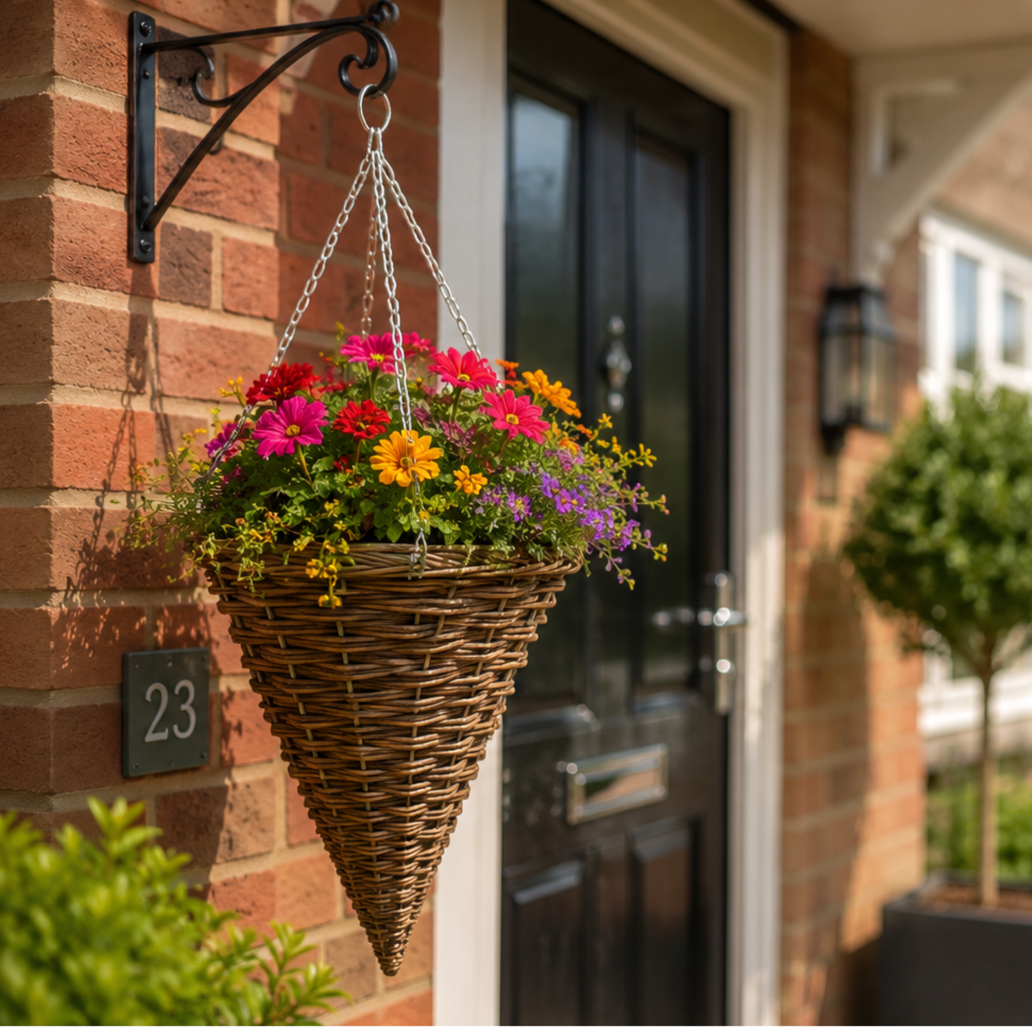 GROWERS OWN Wentworth 12" Cone Plastic Rattan Hanging Basket
