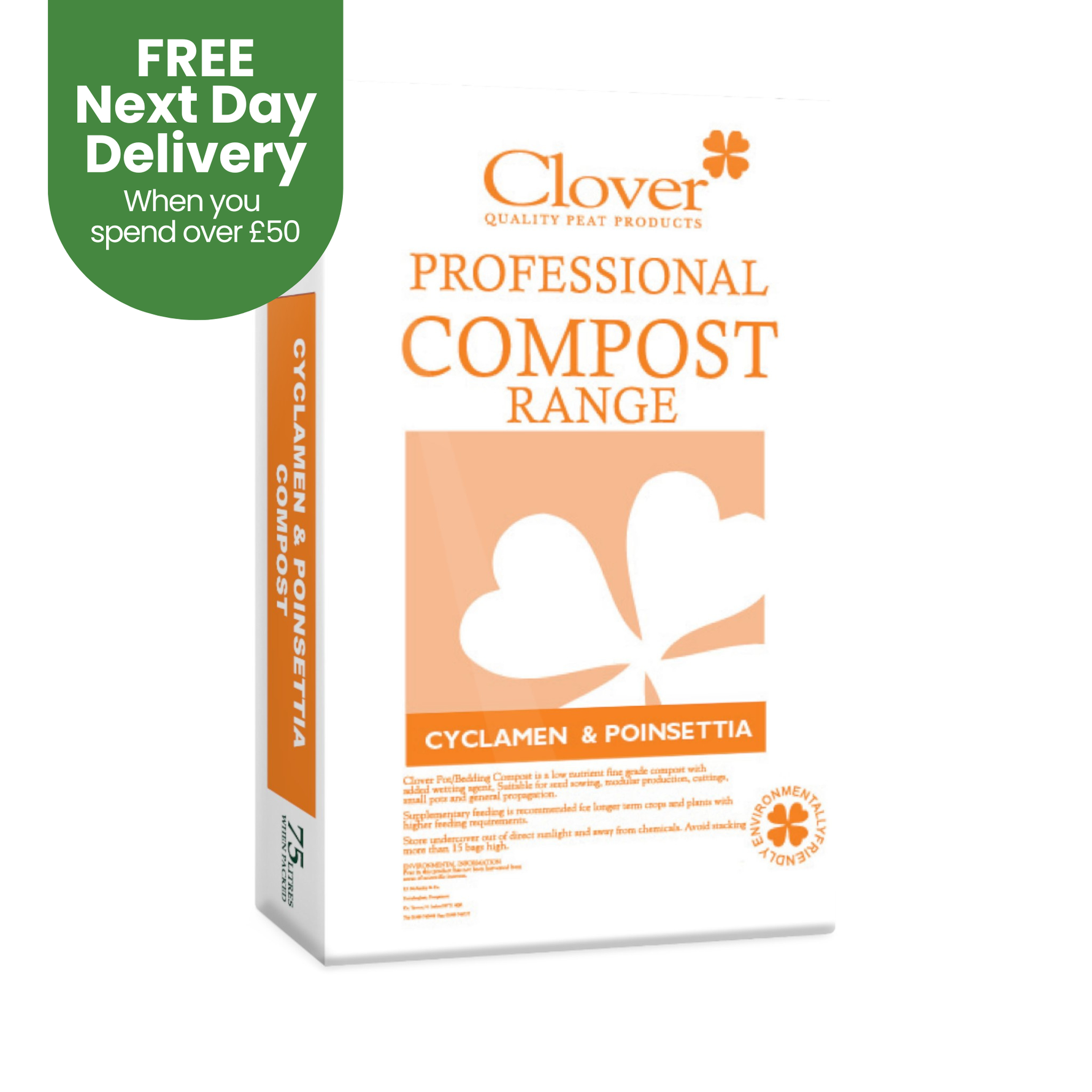 Creation Garden Supplies CLOVER cyclamen poinsettia compost 75lGarden supplies compost growing media gardening products uk peat