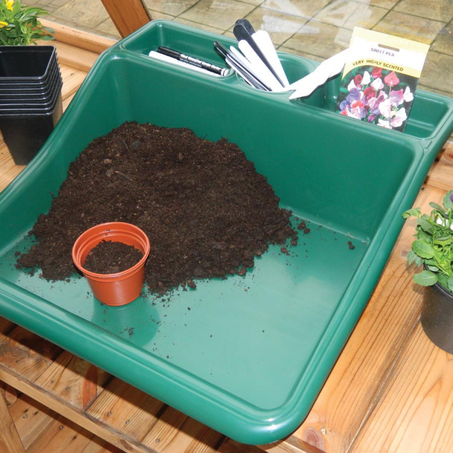 Creation Garden Supplies G185G Compact Tidy Tray Green LifestyleGarden supplies plant supplies garden trays plant trays garland gardening products uk 